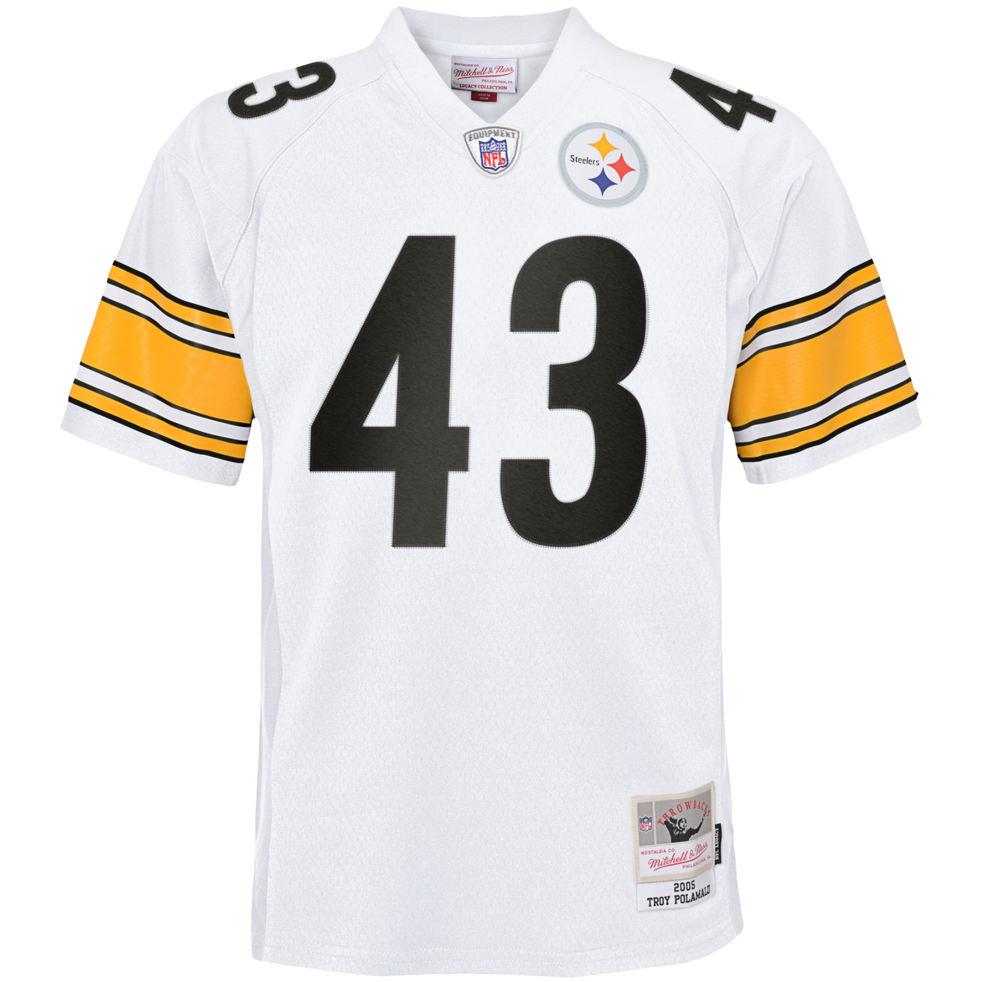 Troy Polamalu Pittsburgh Steelers Mitchell & Ness Youth 2005 Retired Player Legacy Jersey - White - PersonalJerseys