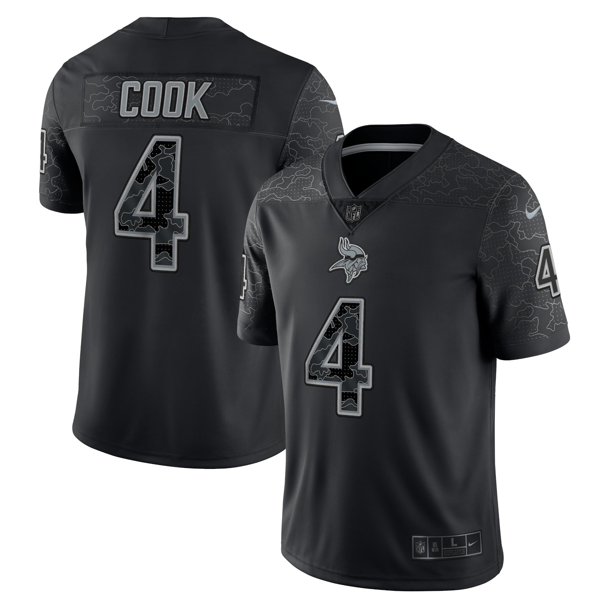 Men's Nike Dalvin Cook Black Minnesota Vikings RFLCTV Limited Jersey - PersonalJerseys