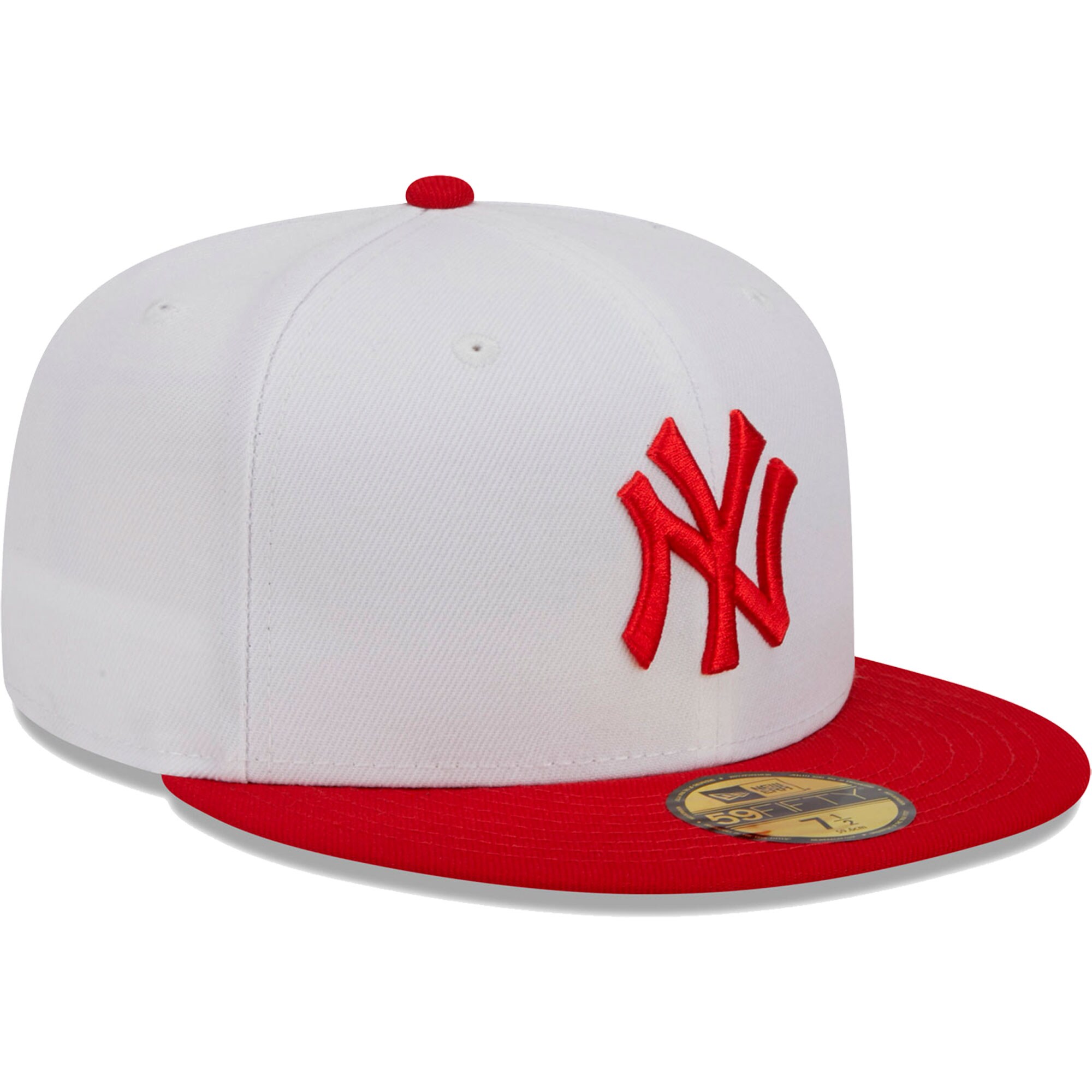 New York Yankees New Era Optic 59FIFTY Fitted Hat - White/Red - PersonalJerseys