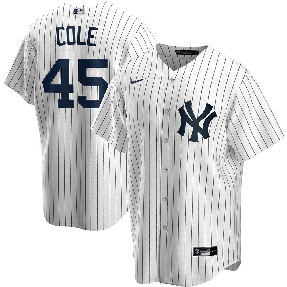 Mens New York Yankees Gerrit Cole Cool Base Replica Jersey White - PersonalJerseys