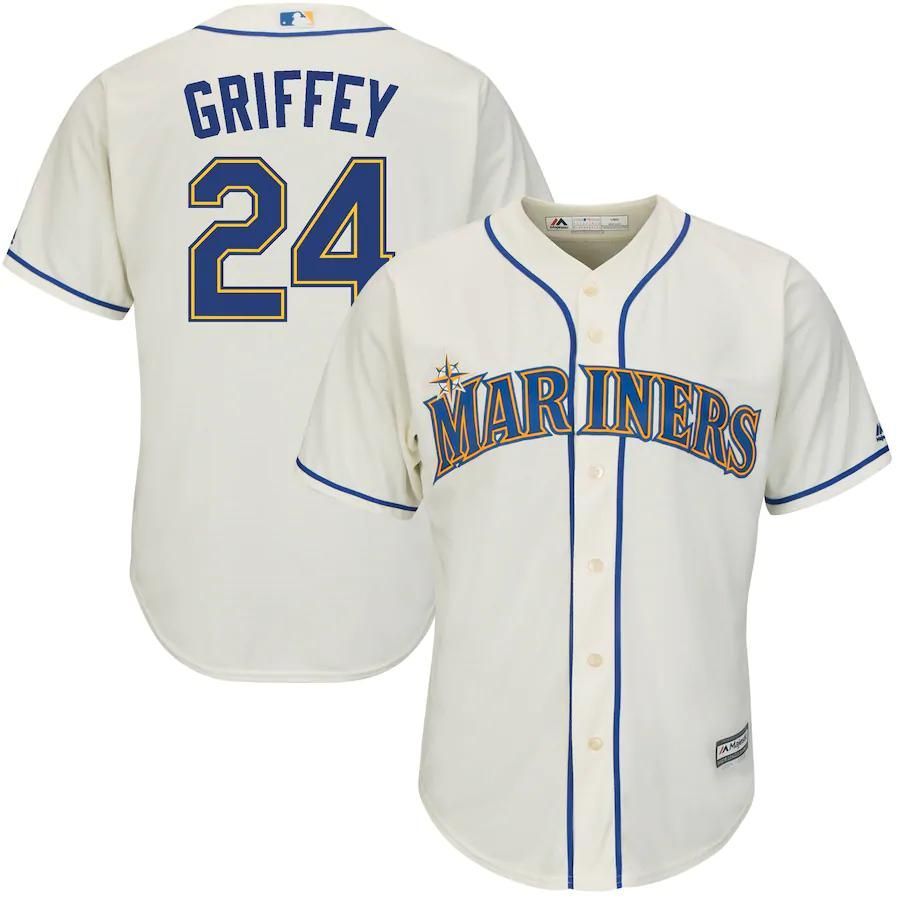 Ken Griffey Jr. Seattle Mariners Majestic Alternate Official Cool Base Player Jersey - Cream - Friend Lounge Store - Shop for All Things Jerseys Sports - PersonalJerseys