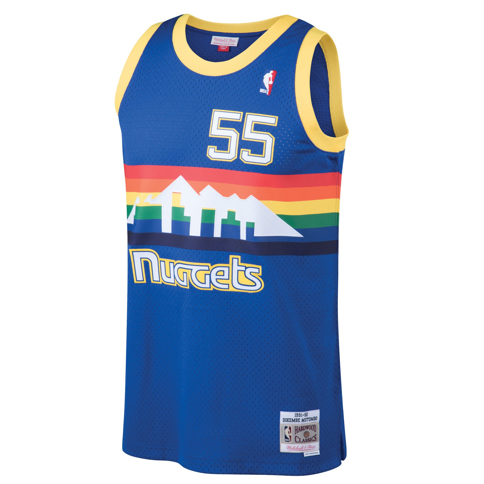 Dikembe Mutombo Denver Nuggets Mitchell &Ness Hardwood Classics Swingman Jersey - Blue - PersonalJerseys