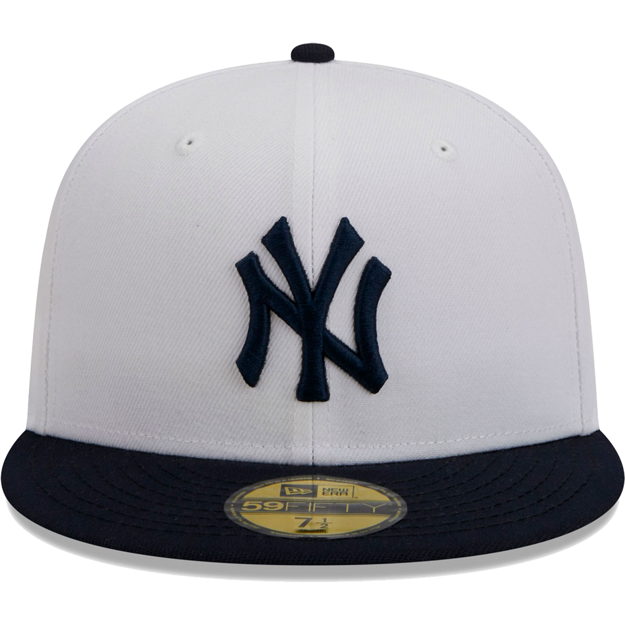 New York Yankees New Era Optic 59FIFTY Fitted Hat - White/Navy - PersonalJerseys