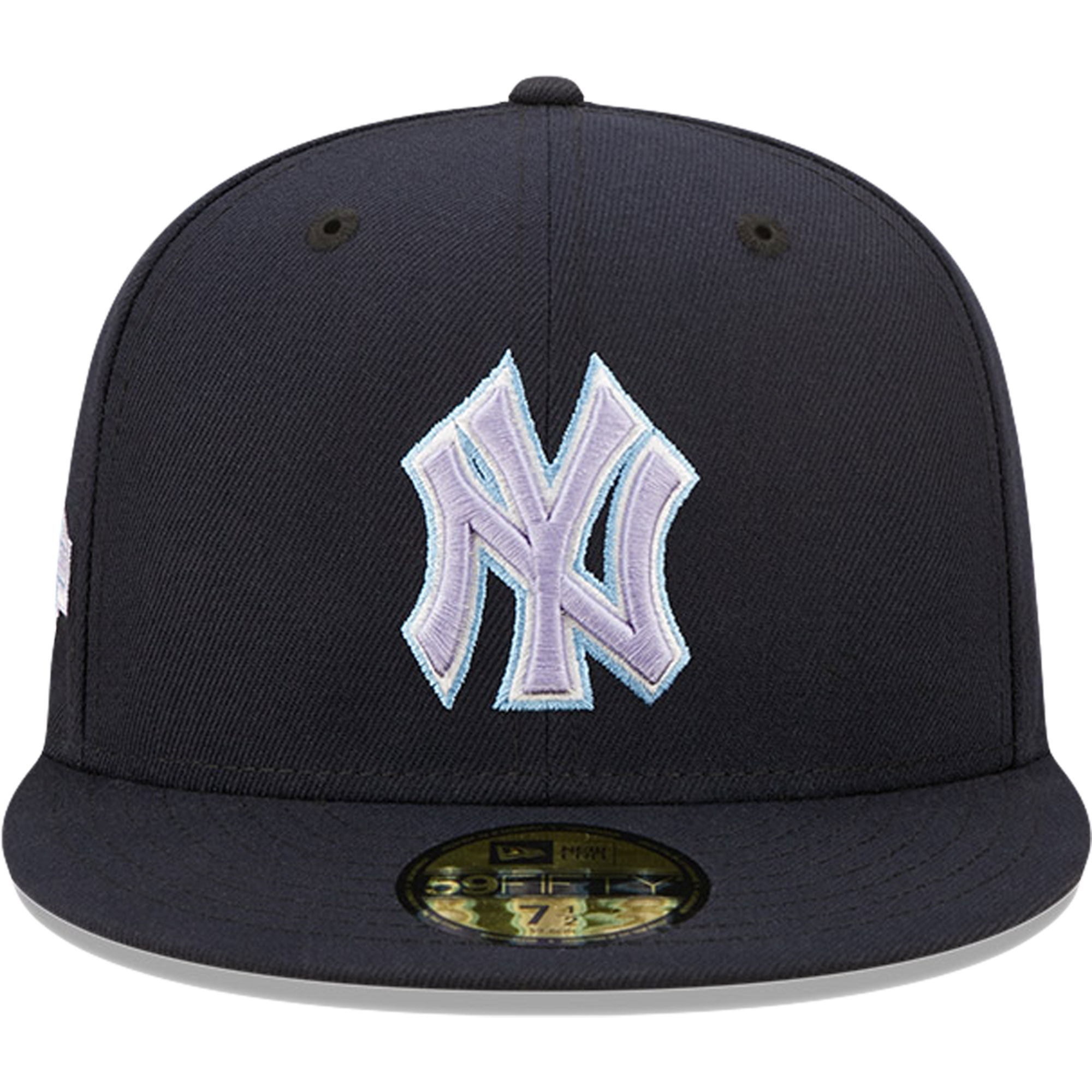 New York Yankees New Era 100th Anniversary Lavender Undervisor 59FIFTY Fitted Hat - Navy - PersonalJerseys