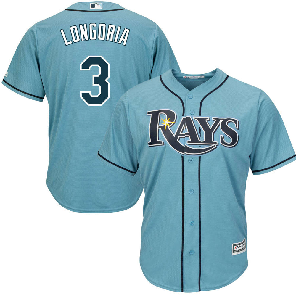 Men's Tampa Bay Rays Evan Longoria Replica Alternate Jersey - Light Blue - PersonalJerseys