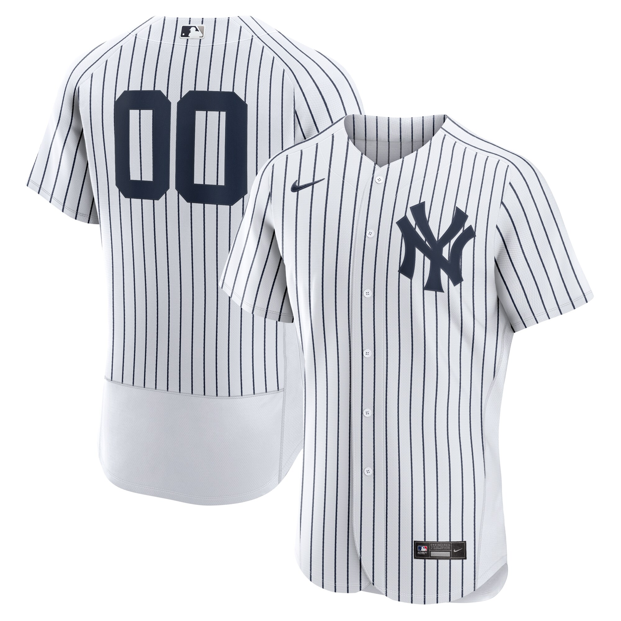 New York Yankees Nike Home Authentic Custom Jersey - White - PersonalJerseys