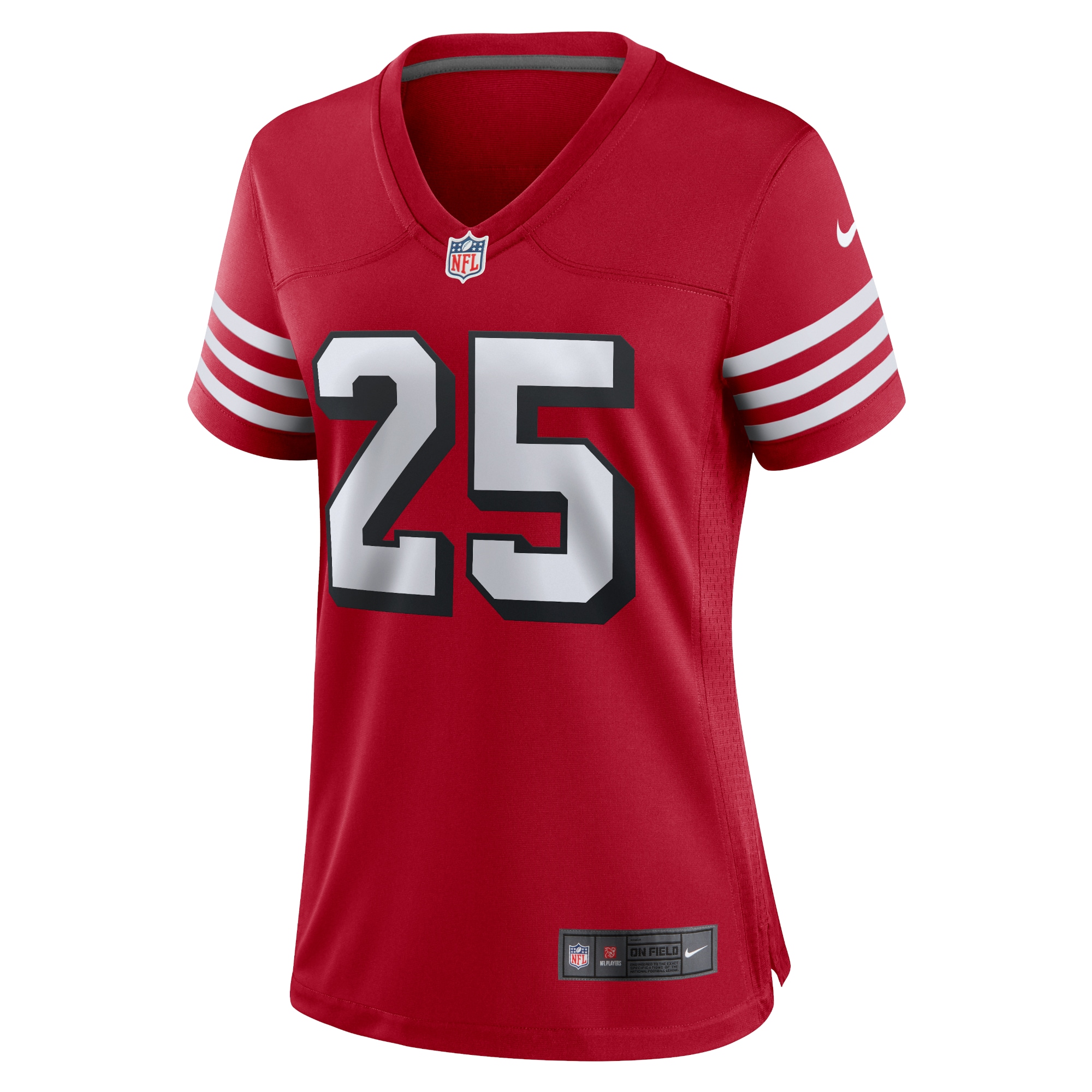 San Francisco 49ers Elijah Mitchell Scarlet Alternate Team Game Jersey for Youth Women Men - Friend Lounge Store - Shop for All Things Jerseys Sports - PersonalJerseys
