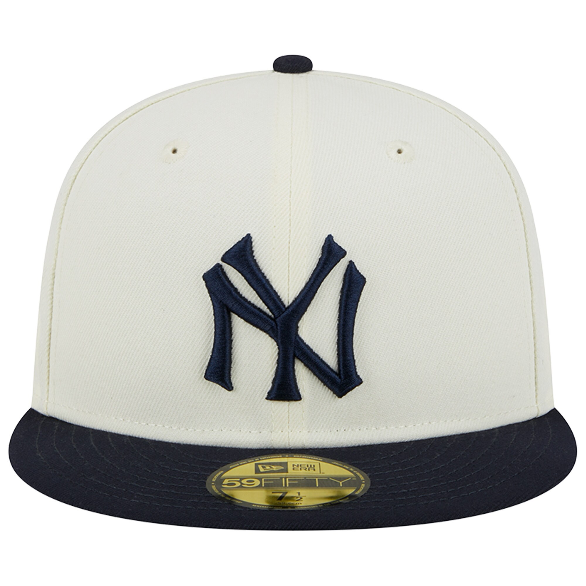 New York Yankees New Era Retro 59FIFTY Fitted Hat - Stone/Navy - PersonalJerseys