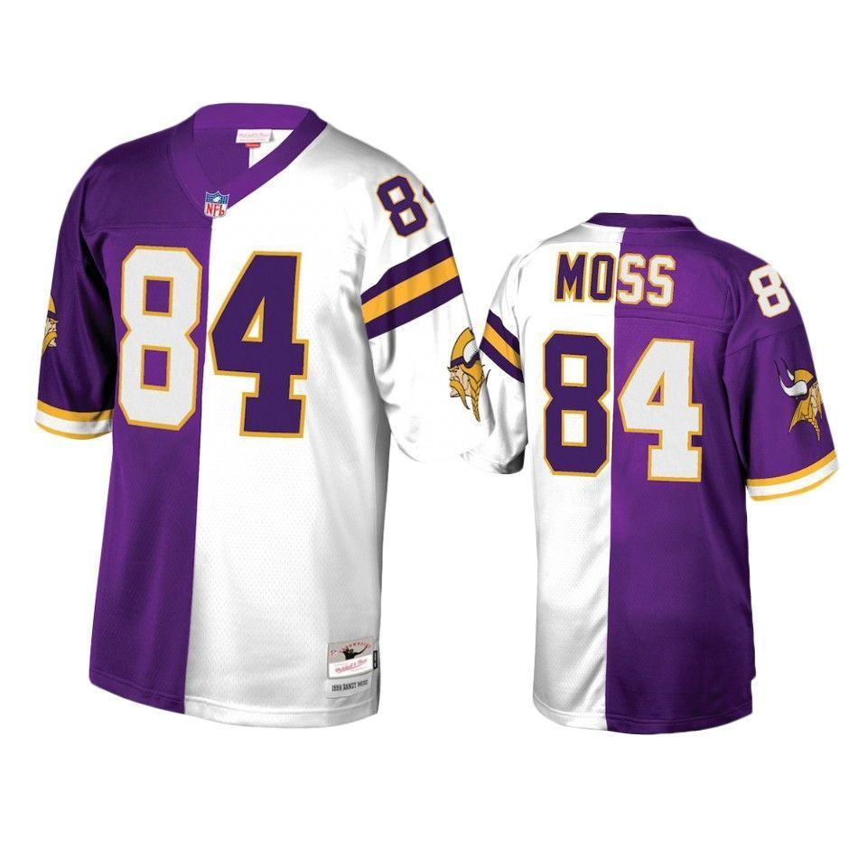 Minnesota Vikings Randy Moss Purple White Retired Player Split Jersey - Friend Lounge Store - Shop for All Things Jerseys Sports - PersonalJerseys
