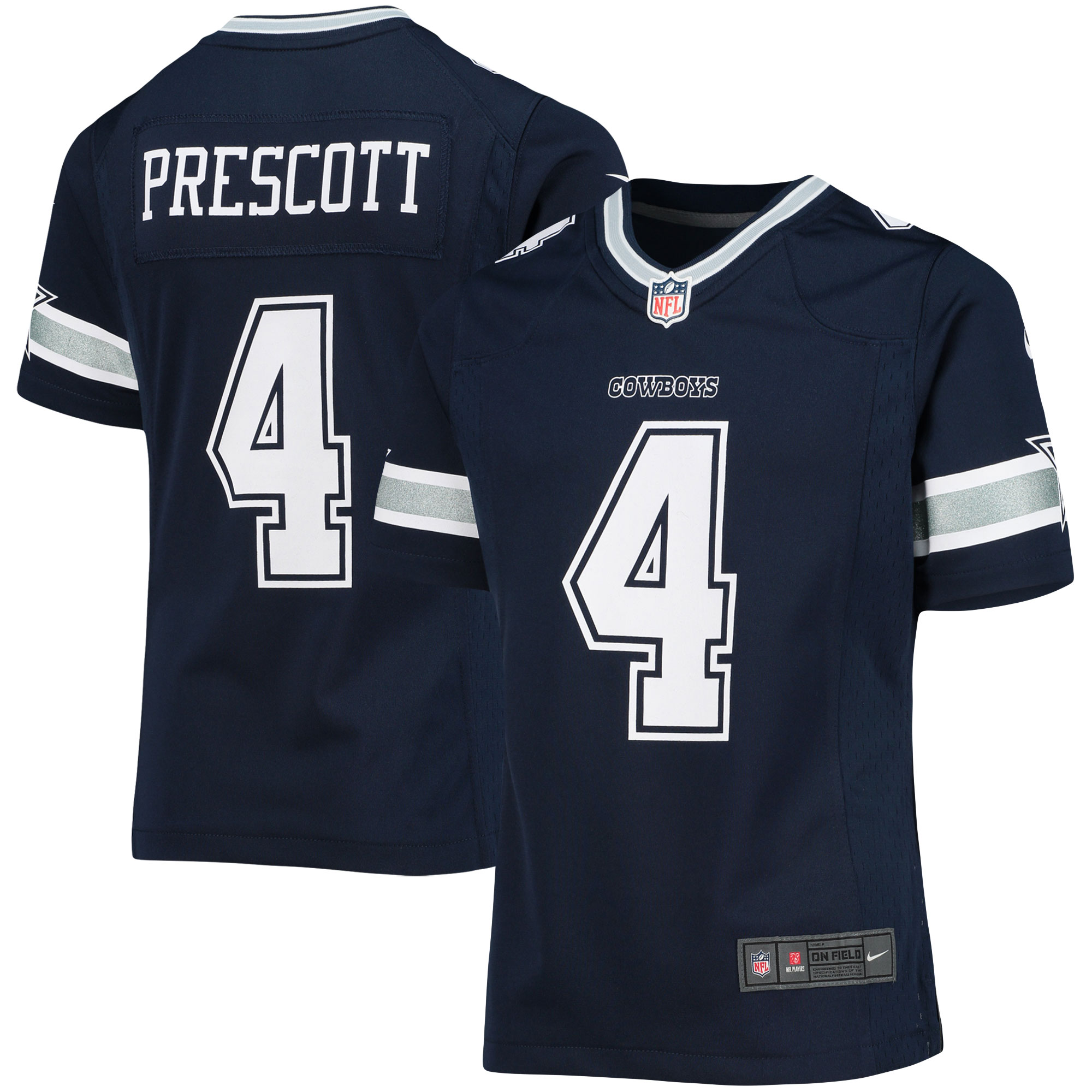 Dak Prescott Dallas Cowboys Nike Girls Youth Team Game Jersey - Navy - PersonalJerseys
