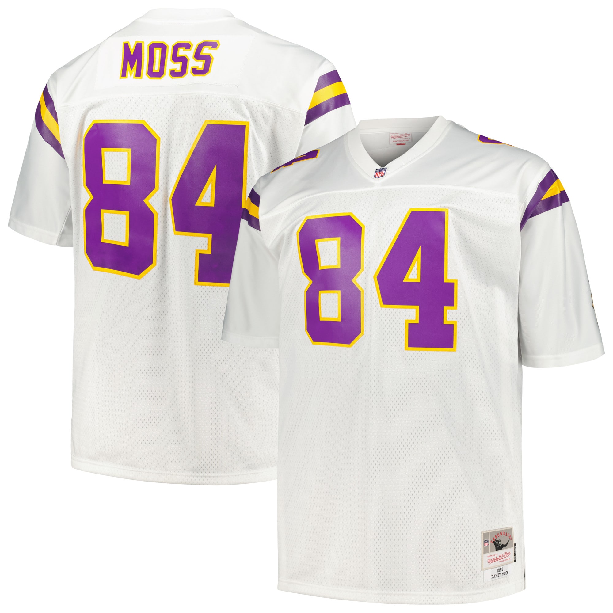 Randy Moss Minnesota Vikings Mitchell & Ness Big & Tall 1998 Legacy Retired Player Jersey - White - PersonalJerseys