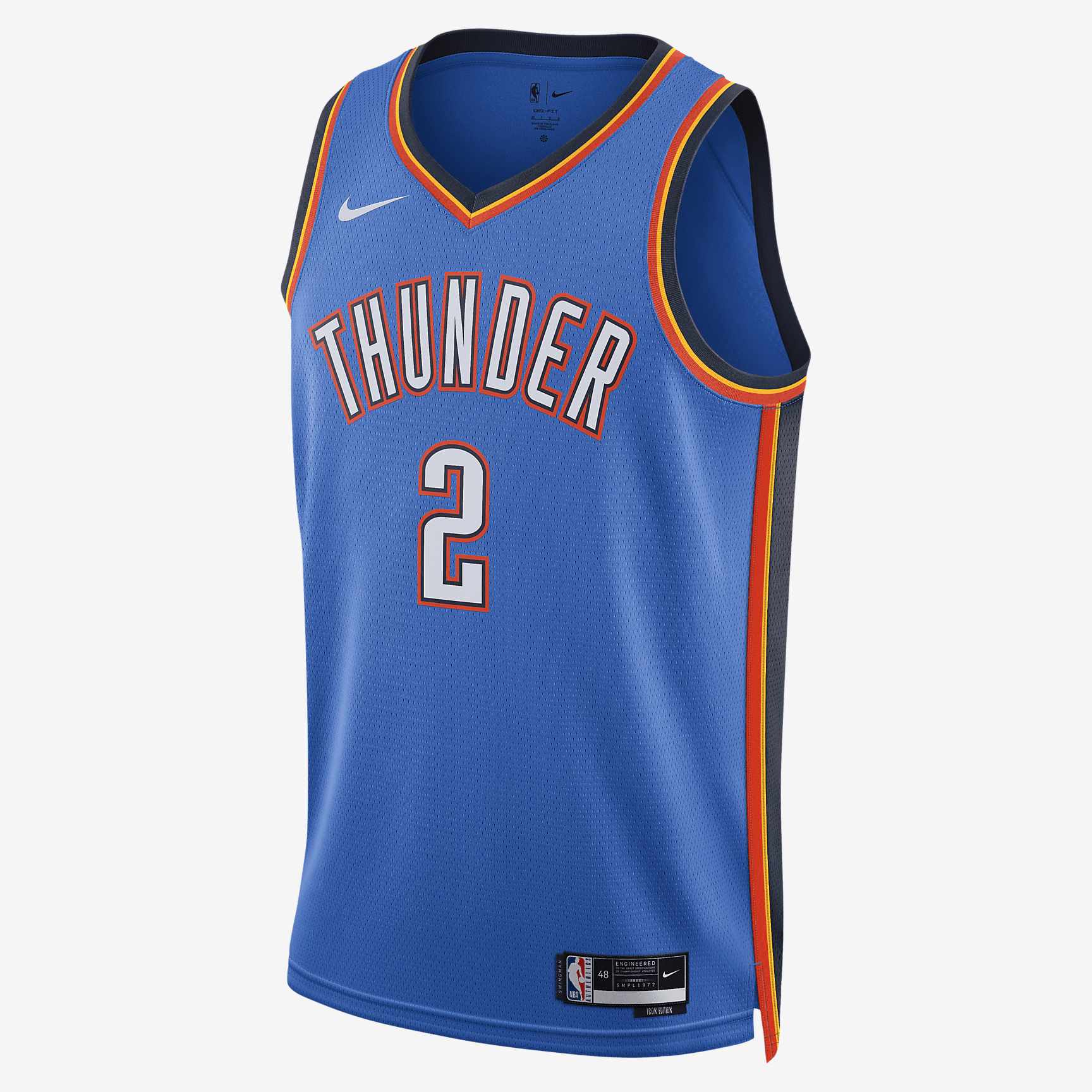 Oklahoma City Thunder Icon Edition 2022/23 Nike Dri-FIT NBA Swingman Jersey - Signal Blue - PersonalJerseys