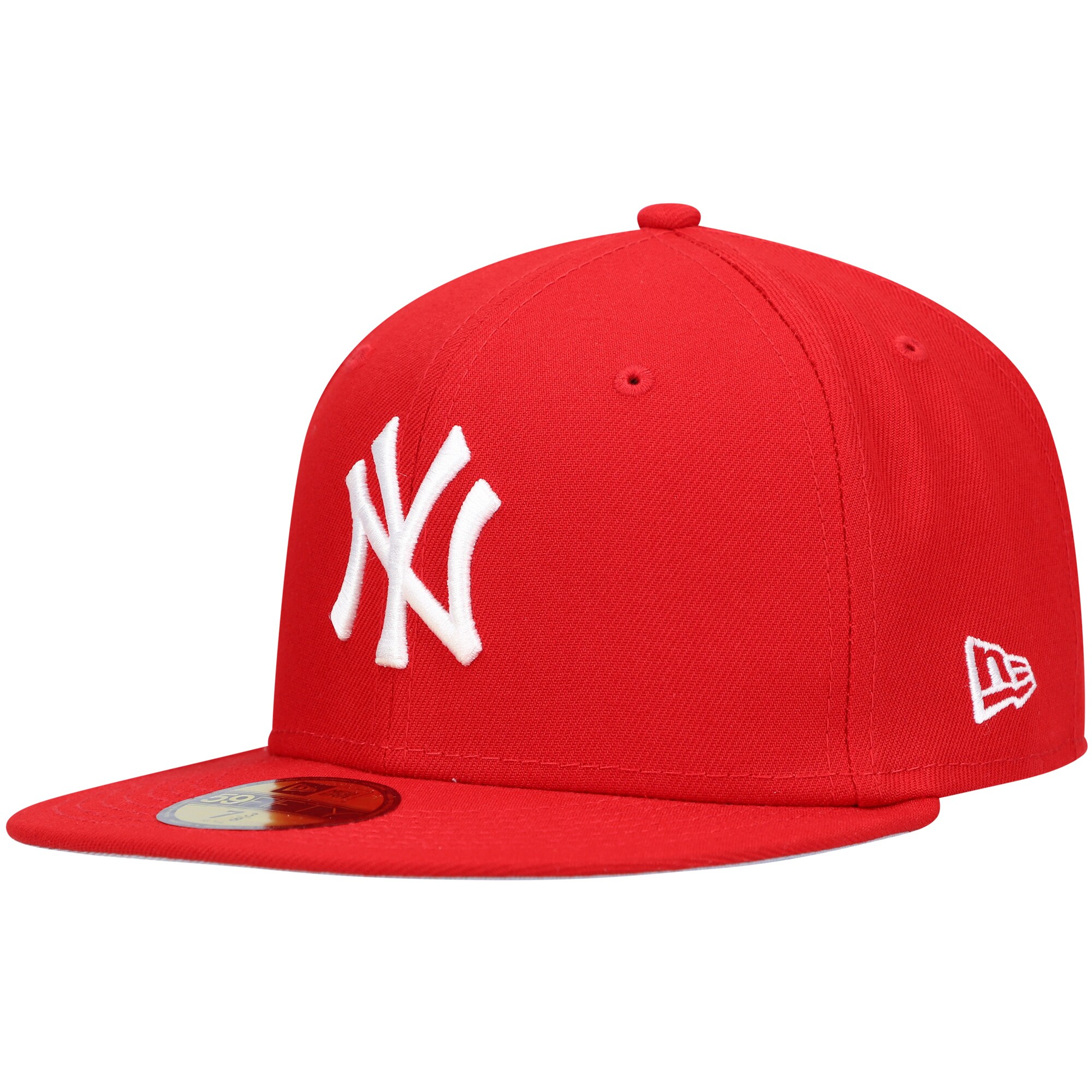 New York Yankees New Era White Logo 59FIFTY Fitted Hat - Red - PersonalJerseys