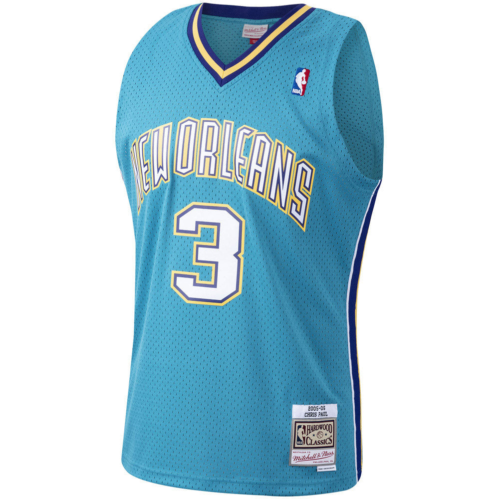 Men's New Orleans Hornets Chris Paul 2005-06 Hardwood Classics Jersey - Teal - PersonalJerseys