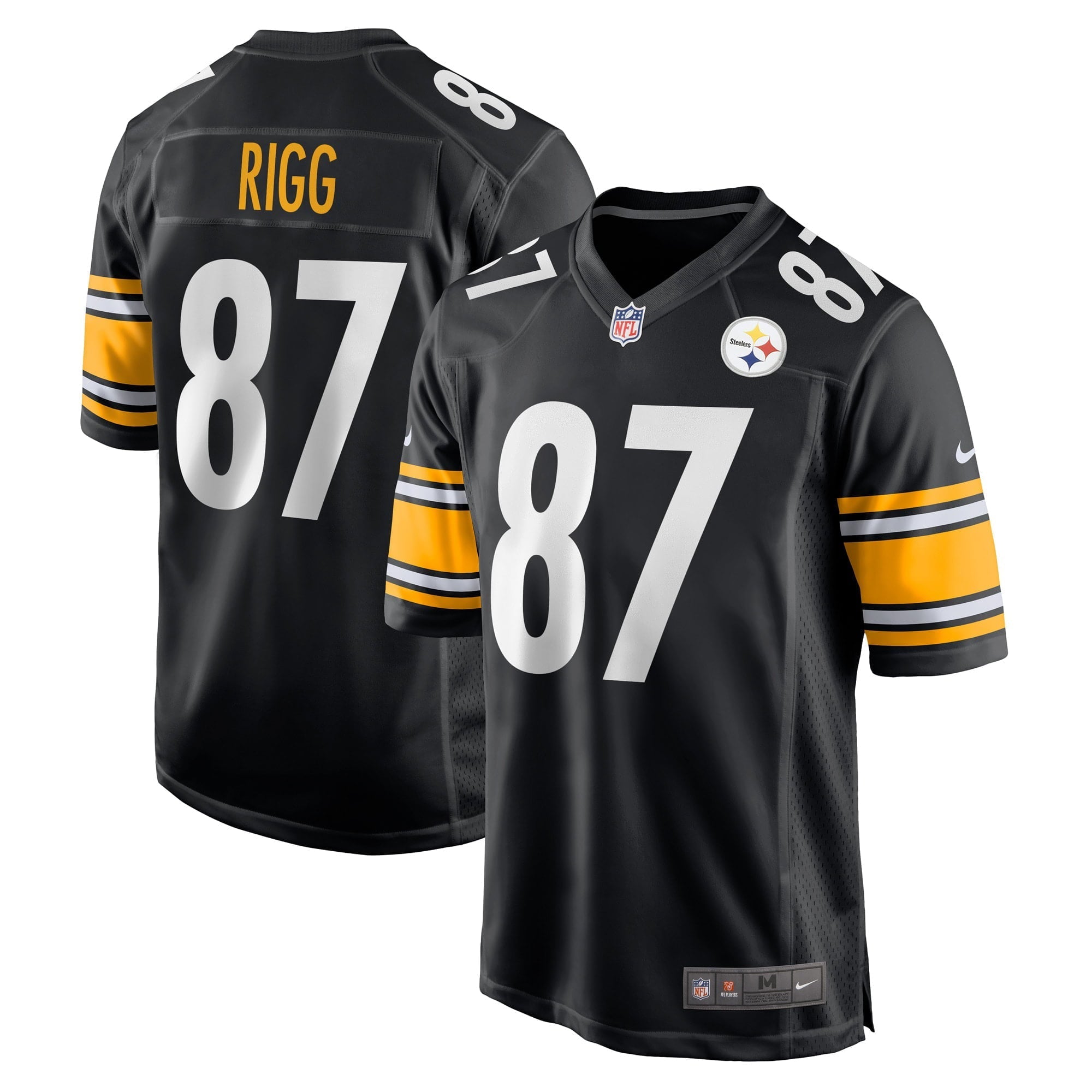 Men's Nike Justin Rigg Black Pittsburgh Steelers Game Player Jersey - PersonalJerseys