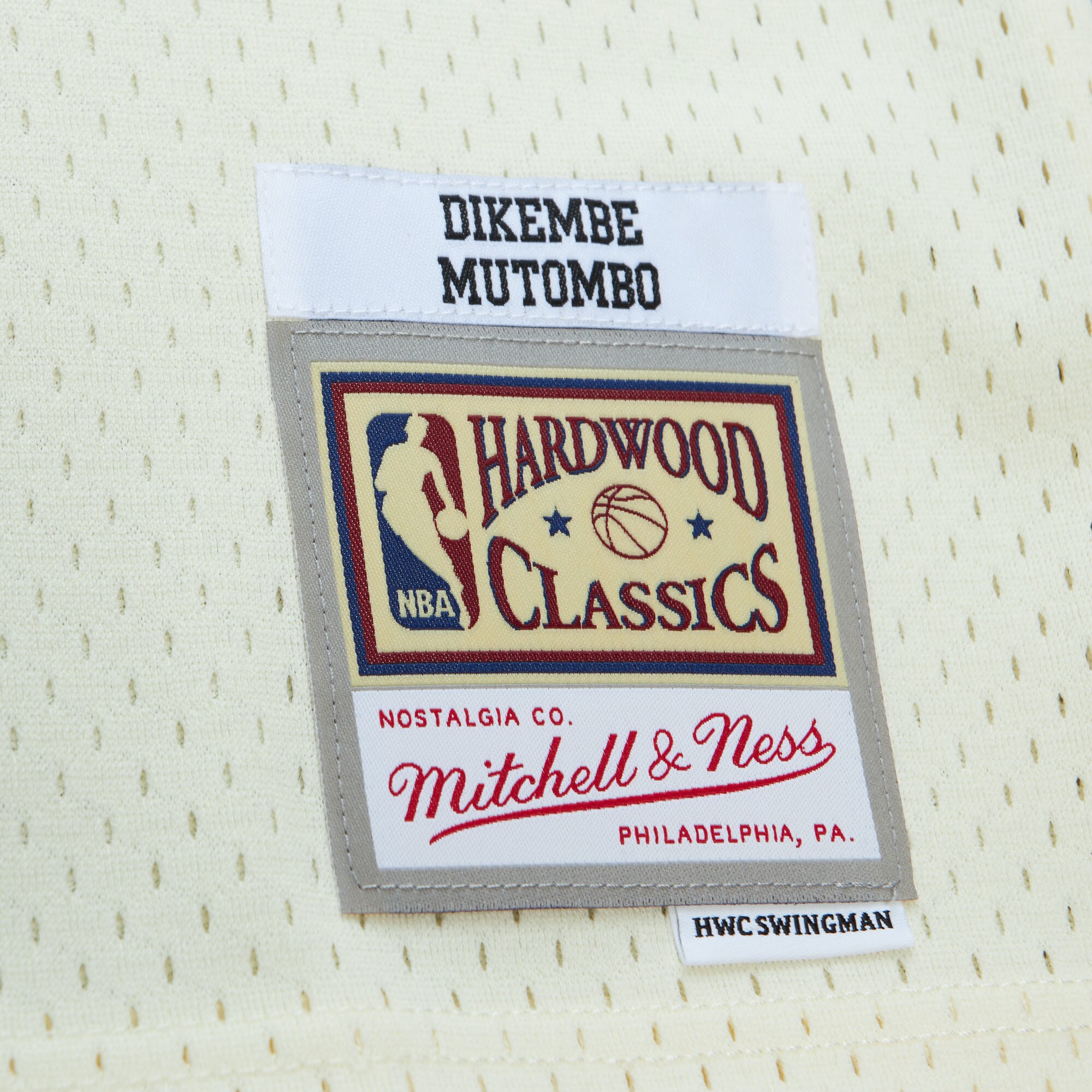 Dikembe Mutombo Denver Nuggets Mitchell &Ness Chainstitch Swingman Jersey - Cream - PersonalJerseys
