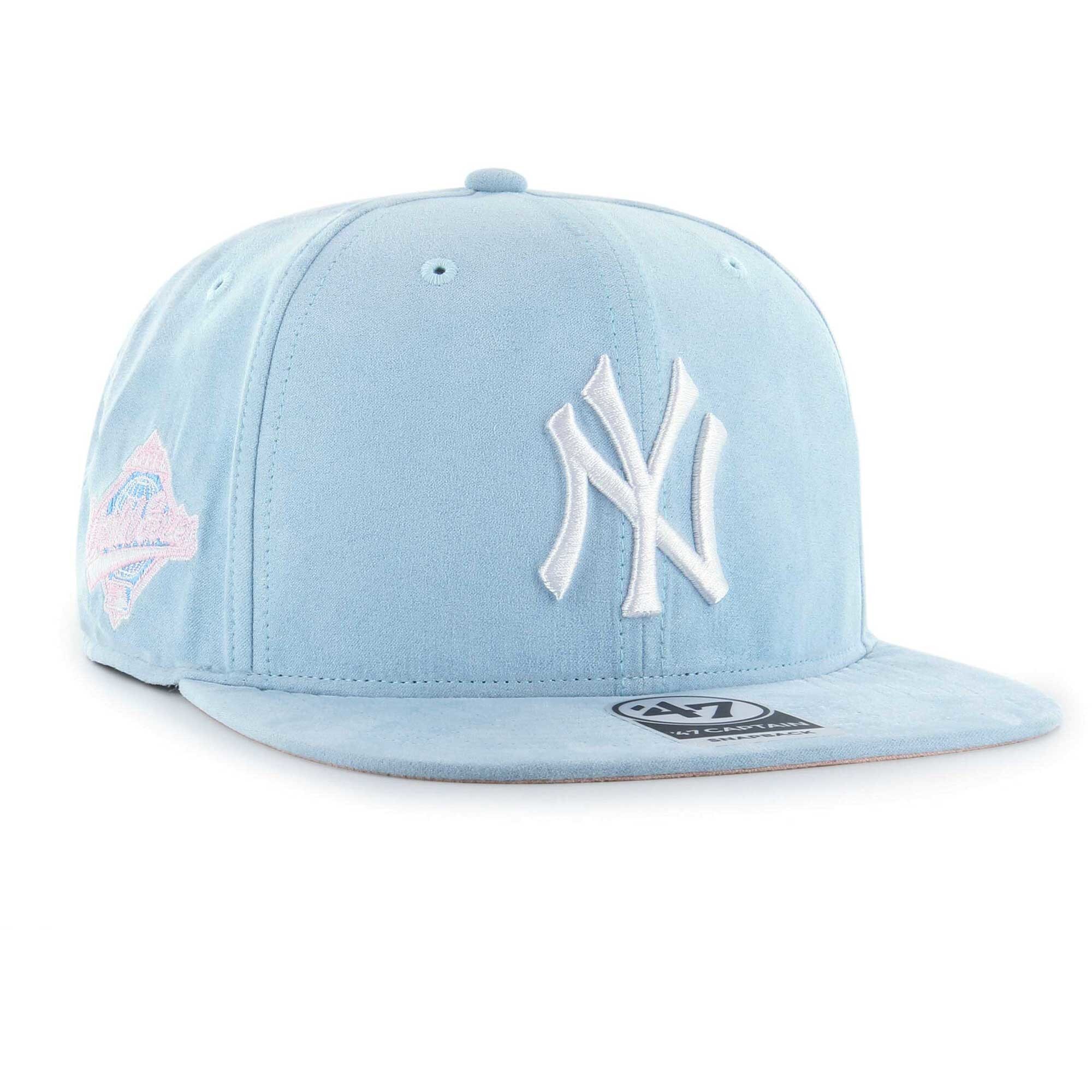 New York Yankees '47 Ultra Suede Captain Snapback Hat - Light Blue - PersonalJerseys