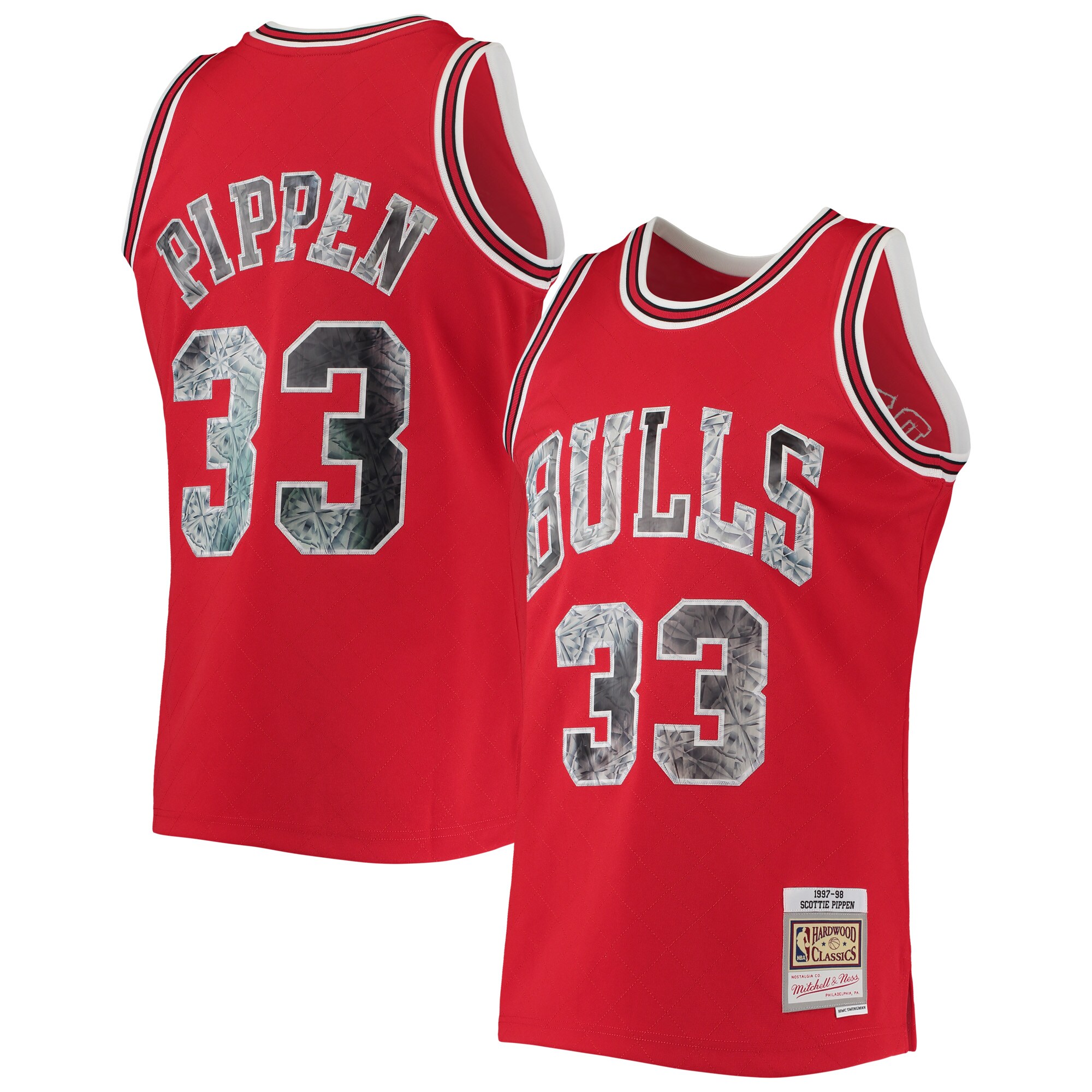 Scottie Pippen Chicago Bulls Mitchell &Ness 1996-97 Hardwood Classics NBA 75th Anniversary Diamond Swingman Jersey - Red - PersonalJerseys