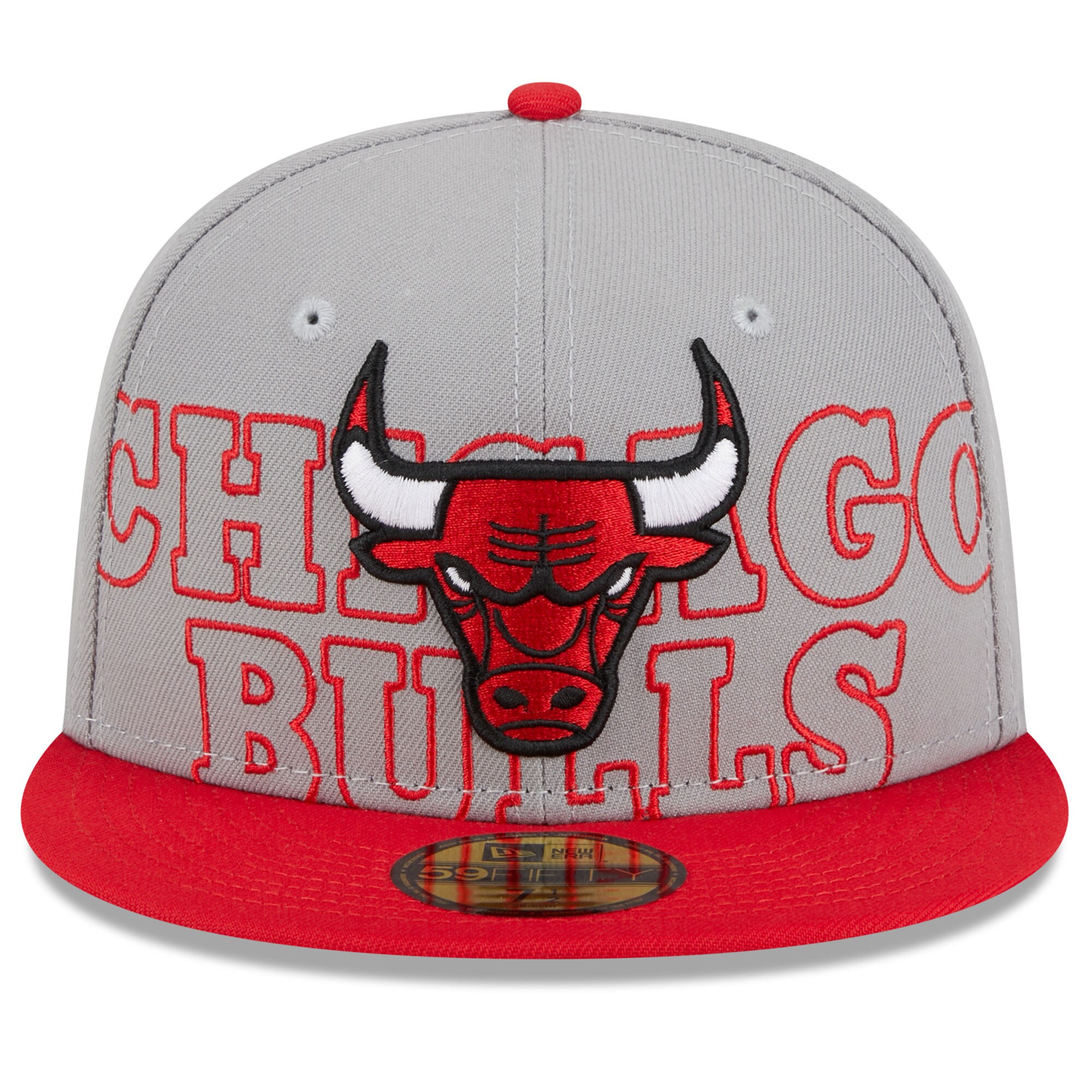 Chicago Bulls New Era 2023 NBA Draft Two-Tone 59FIFTY Fitted Hat - Gray/Red - PersonalJerseys