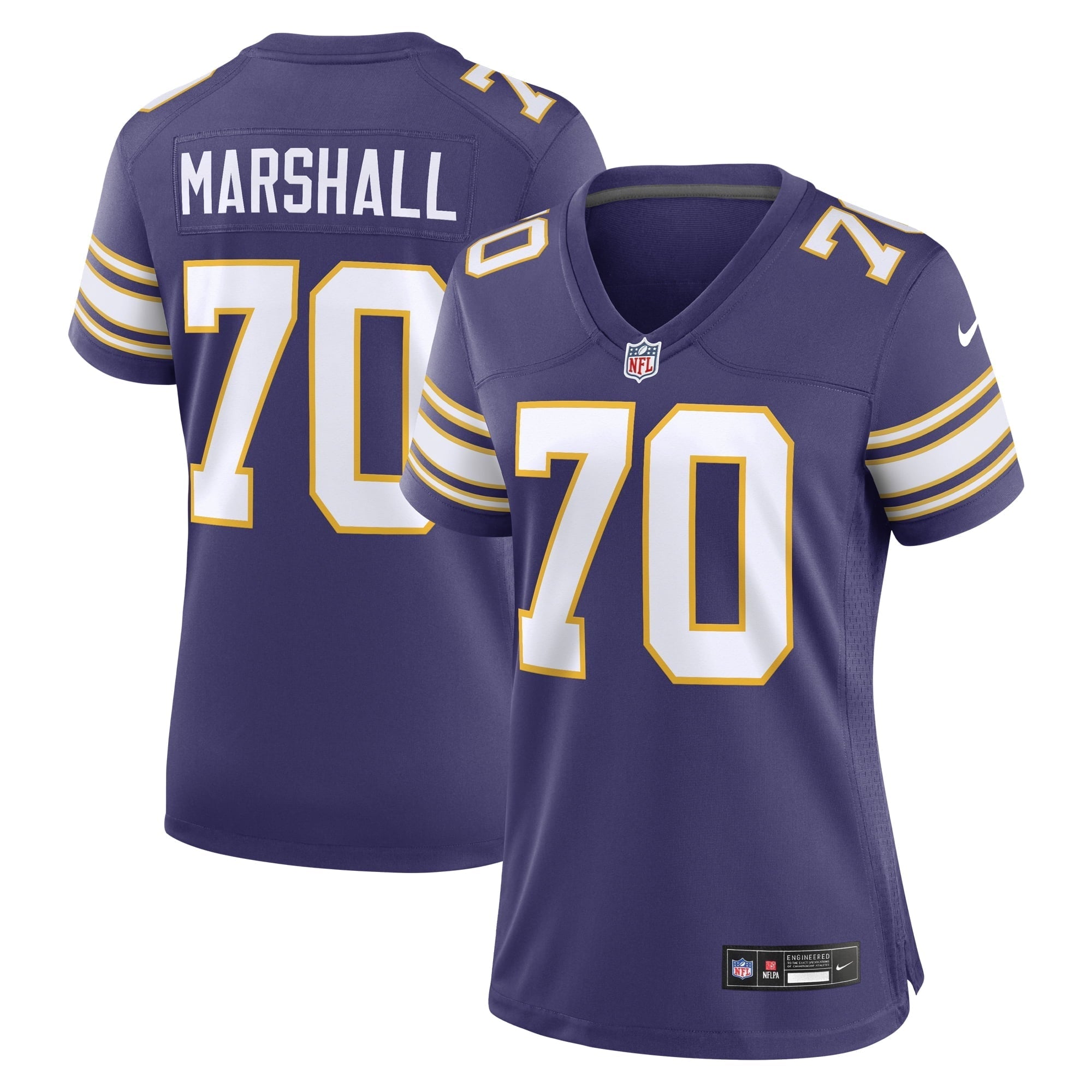 Women's Nike Jim Marshall Purple Minnesota Vikings Classic Retired Player Jersey - PersonalJerseys