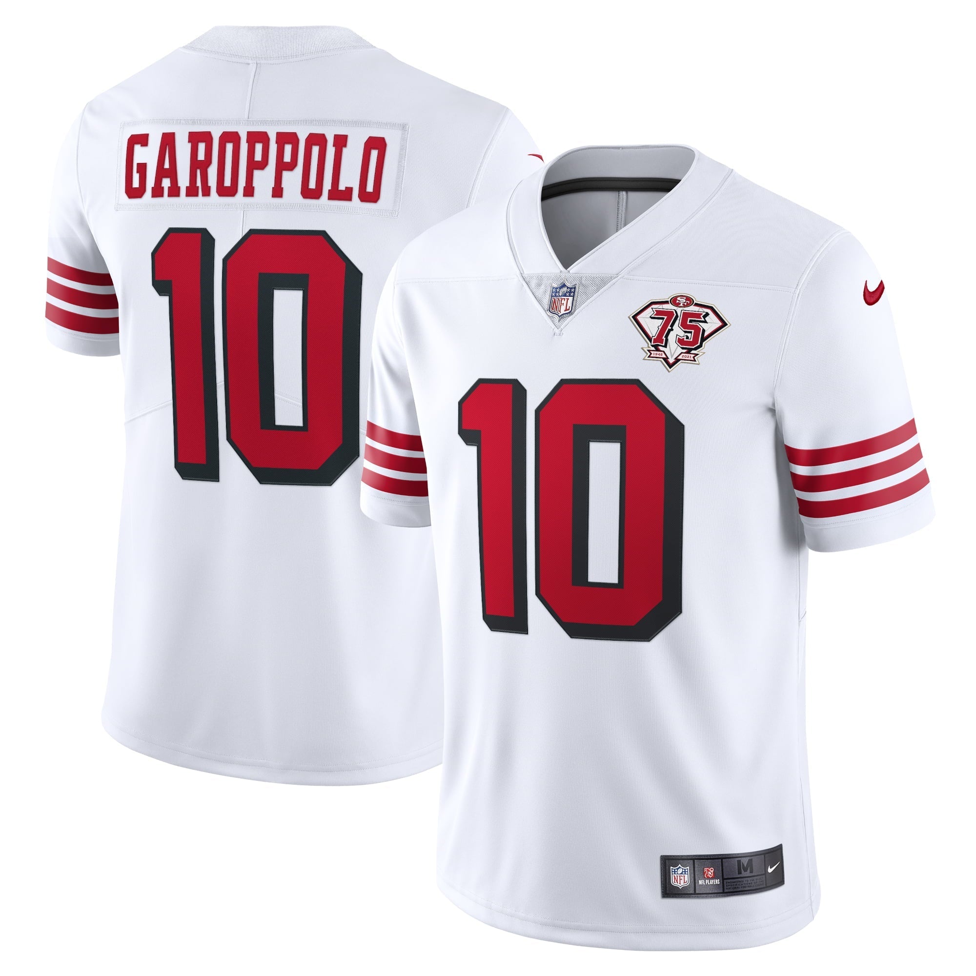 Men's Nike Jimmy Garoppolo White San Francisco 49ers 75th Anniversary 2nd Alternate Vapor Limited Jersey - PersonalJerseys