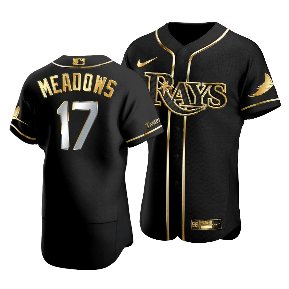 Men's Tampa Bay Rays Austin Meadows #17 Gold Edition Black Jersey - Friend Lounge Store - Shop for All Things Jerseys Sports - PersonalJerseys