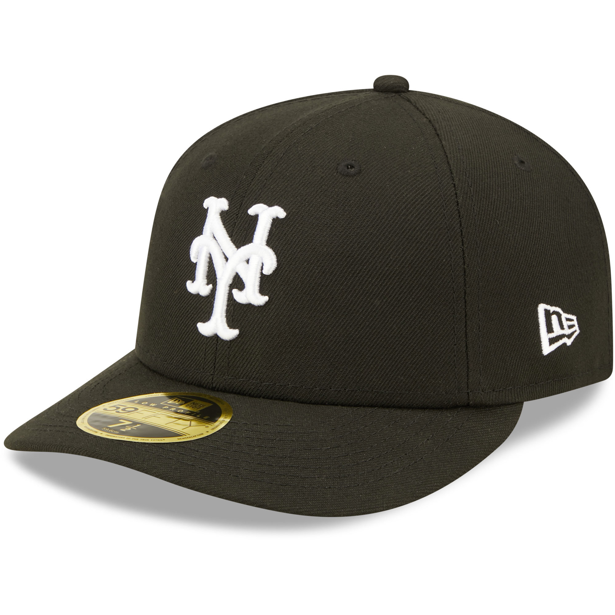New York Mets New Era Black & White Low Profile 59FIFTY Fitted Hat - PersonalJerseys