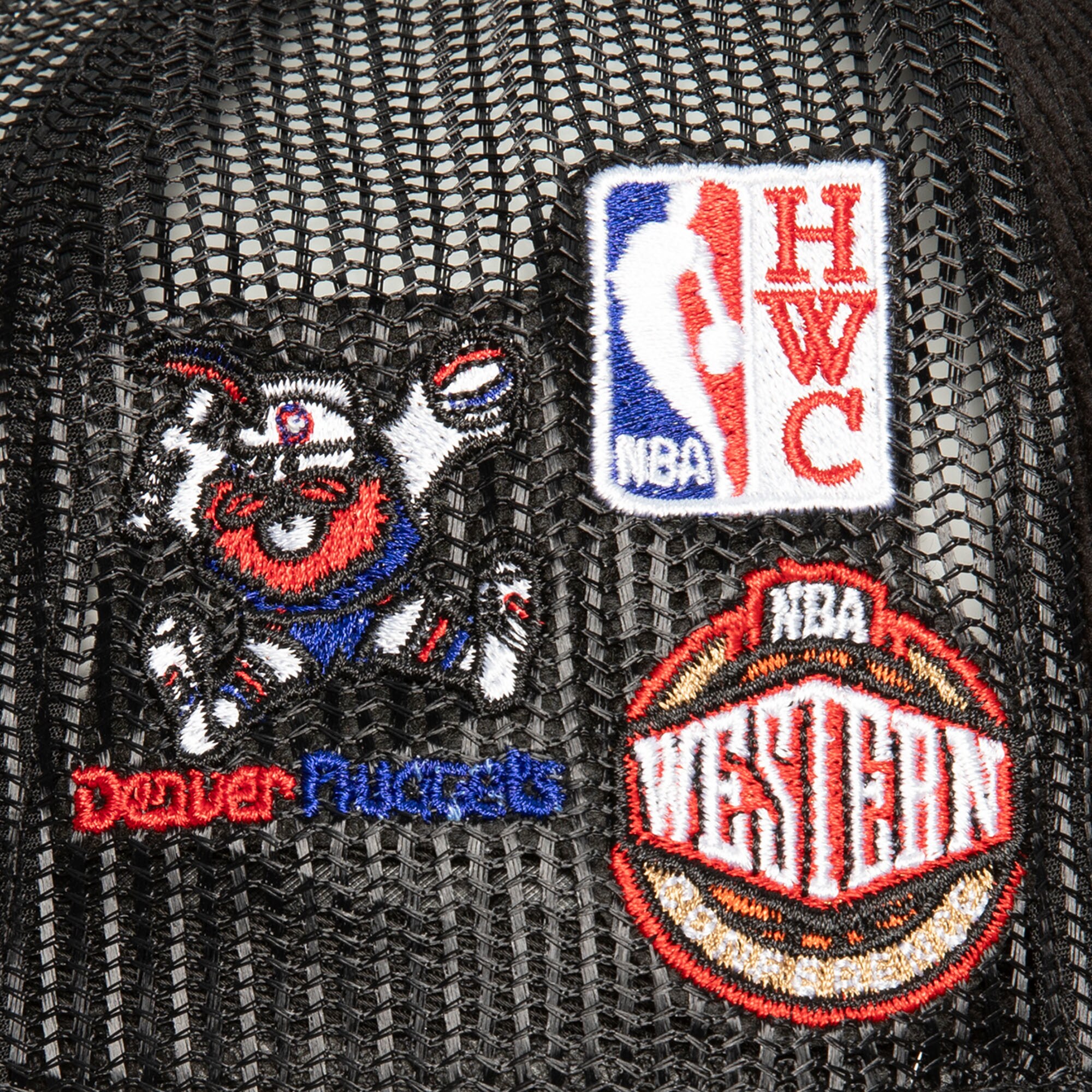 Denver Nuggets Mitchell & Ness Times Up Classic Script Cord Trucker Hat - Black - PersonalJerseys