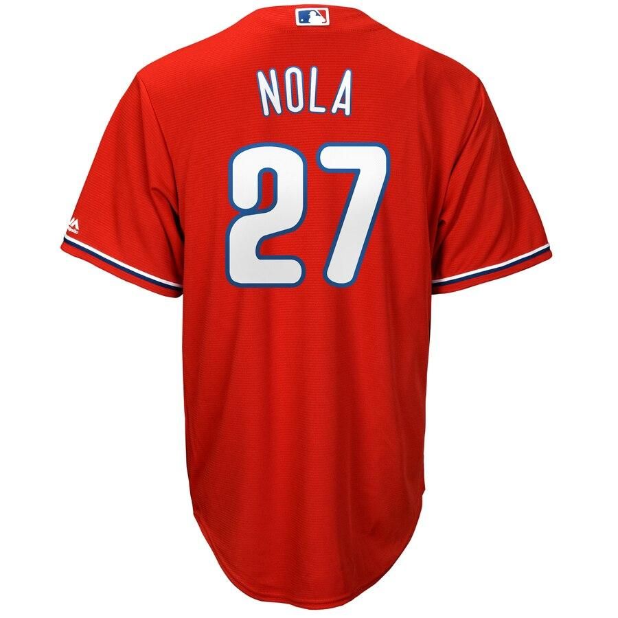 Aaron Nola Philadelphia Phillies Majestic Alternate Official Cool Base Player Jersey - Red - Friend Lounge Store - Shop for All Things Jerseys Sports - PersonalJerseys