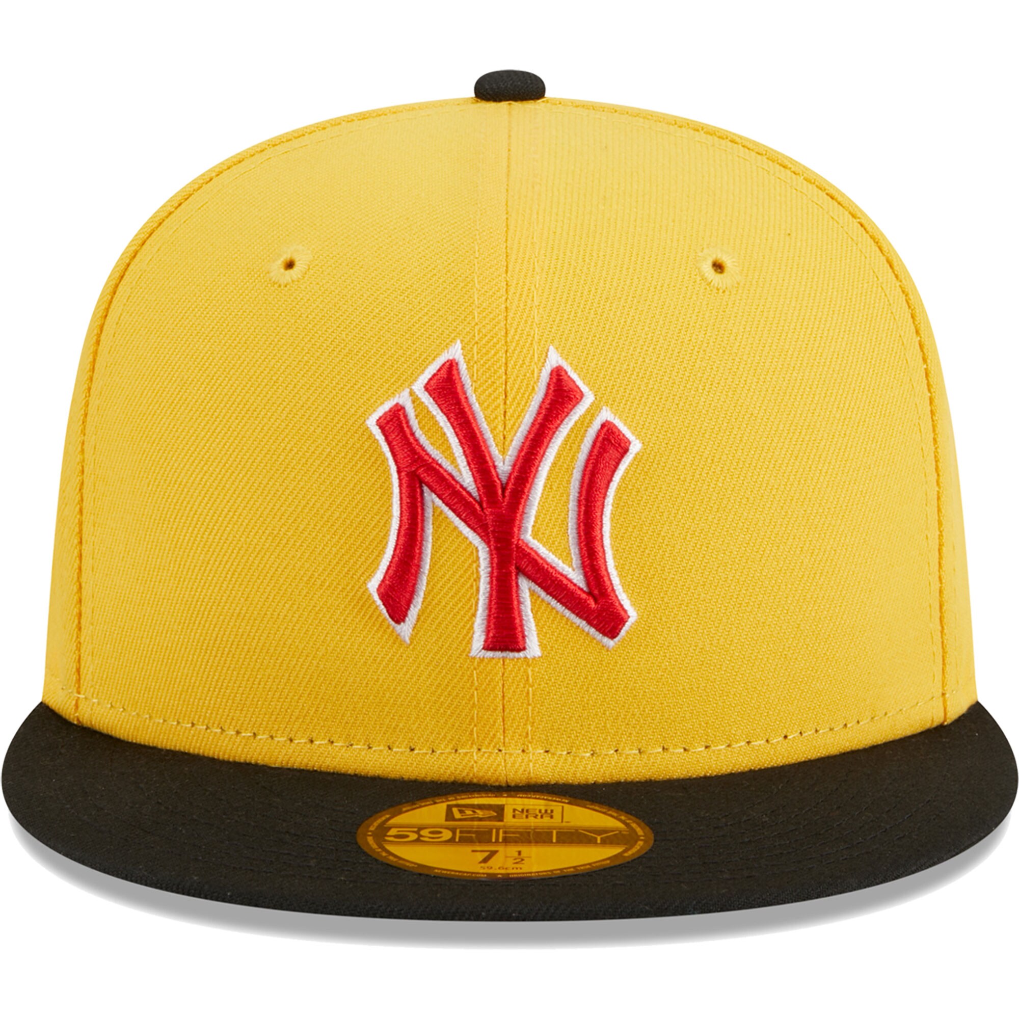 New York Yankees New Era Grilled 59FIFTY Fitted Hat - Yellow/Black - PersonalJerseys