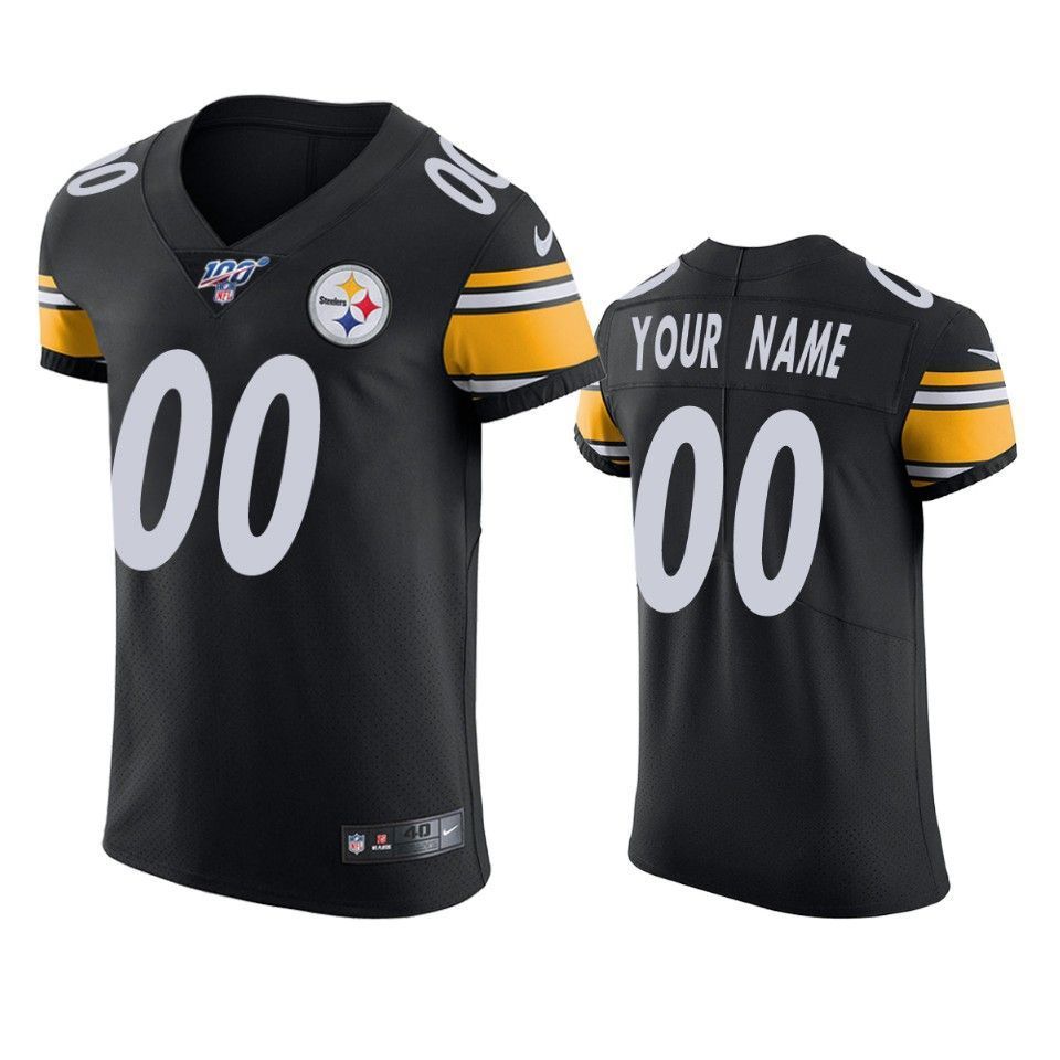 Pittsburgh Steelers Custom Black 100th Season Vapor Elite Jersey - Friend Lounge Store - Shop for All Things Jerseys Sports - PersonalJerseys