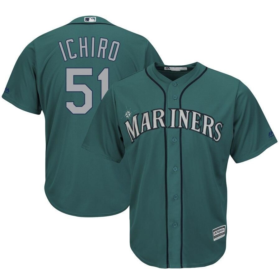 Ichiro Suzuki Seattle Mariners Majestic Official Cool Base Player Jersey - Aqua - Friend Lounge Store - Shop for All Things Jerseys Sports - PersonalJerseys