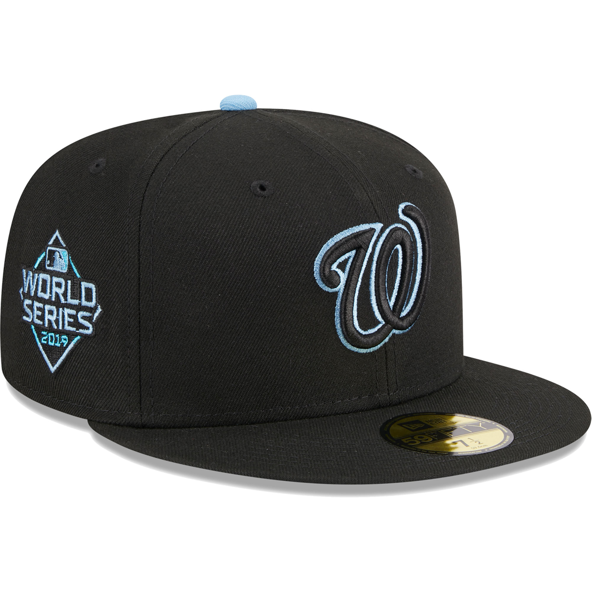 Washington Nationals New Era Pastel Undervisor 59FIFTY Fitted Hat - Black - PersonalJerseys