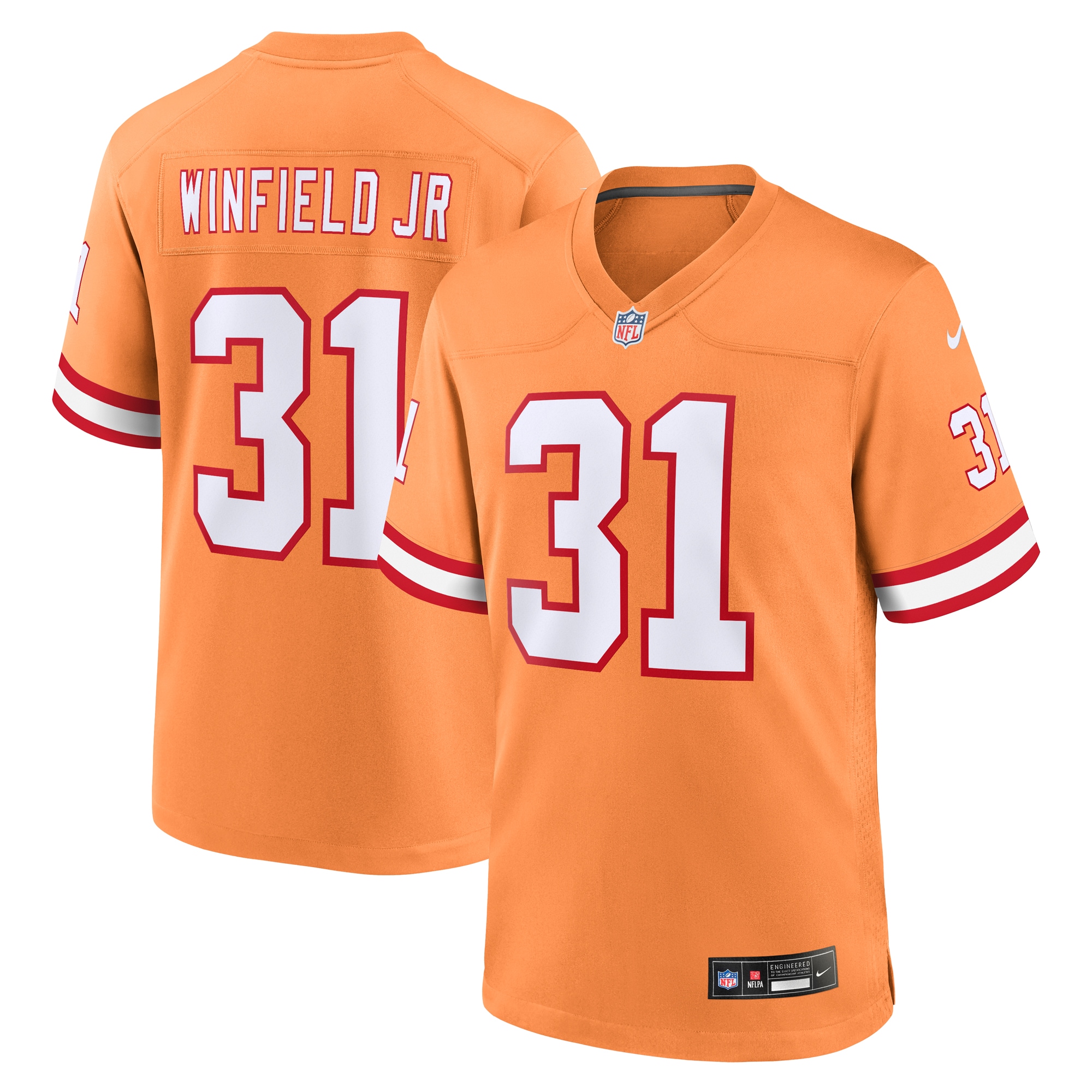 Tampa Bay Buccaneers Antoine Winfield Jr. Orange Throwback Game Jersey for Youth Women Men - Friend Lounge Store - Shop for All Things Jerseys Sports - PersonalJerseys