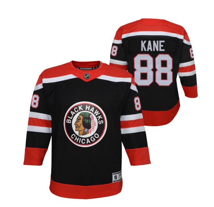 Youth Patrick Kane Chicago Blackhawks Black Reverse Retro Blank Replica Team Jersey - PersonalJerseys