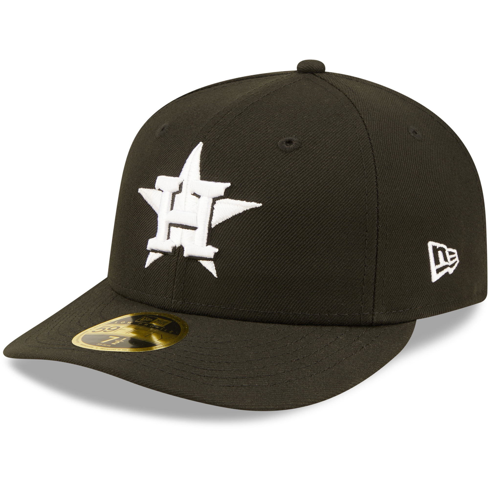 Houston Astros New Era Black & White Low Profile 59FIFTY Fitted Hat - PersonalJerseys