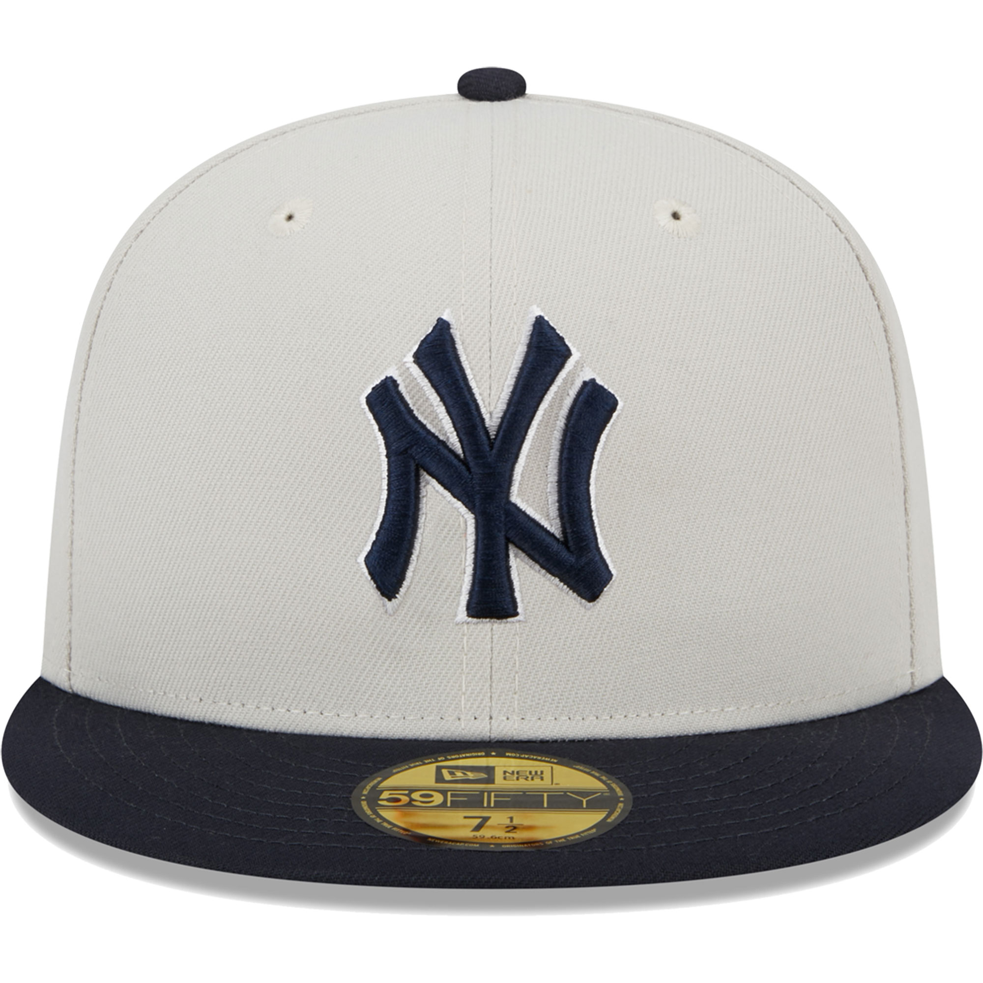 New York Yankees New Era World Class Back Patch 59FIFTY Fitted Hat - Gray/Navy - PersonalJerseys