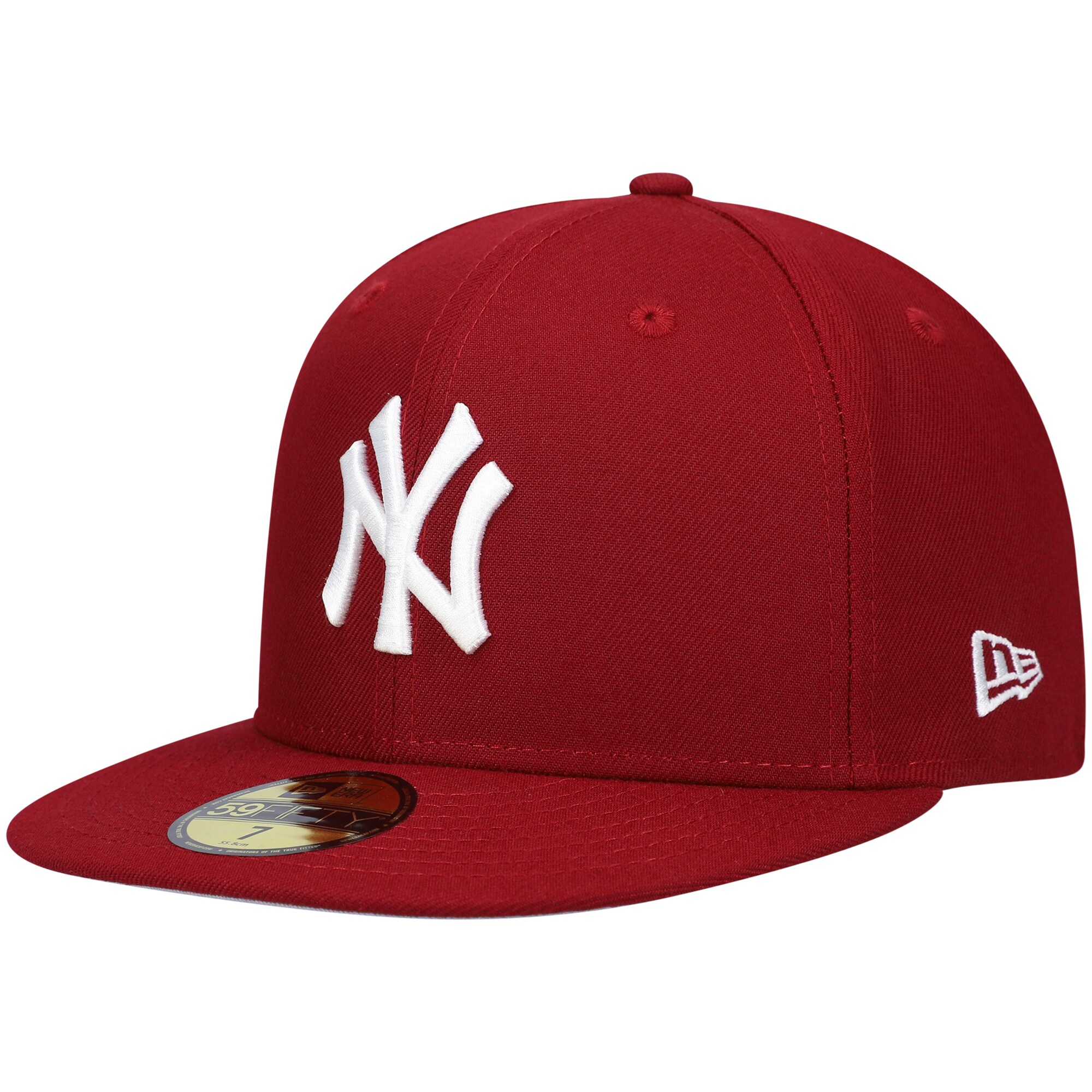New York Yankees New Era White Logo 59FIFTY Fitted Hat - Maroon - PersonalJerseys