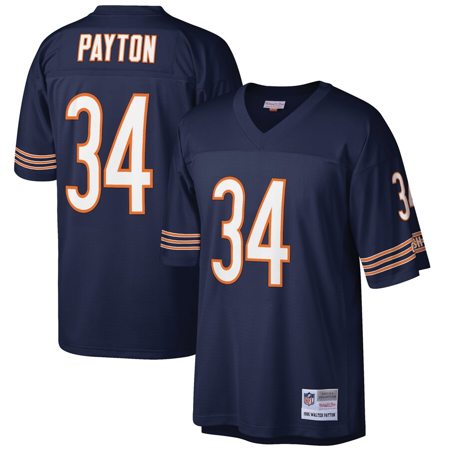 Mitchell & Ness Walter Payton Chicago Bears Navy Big & Tall 1985 Retired Player Jersey - Friend Lounge Store - Shop for All Things Jerseys Sports - PersonalJerseys