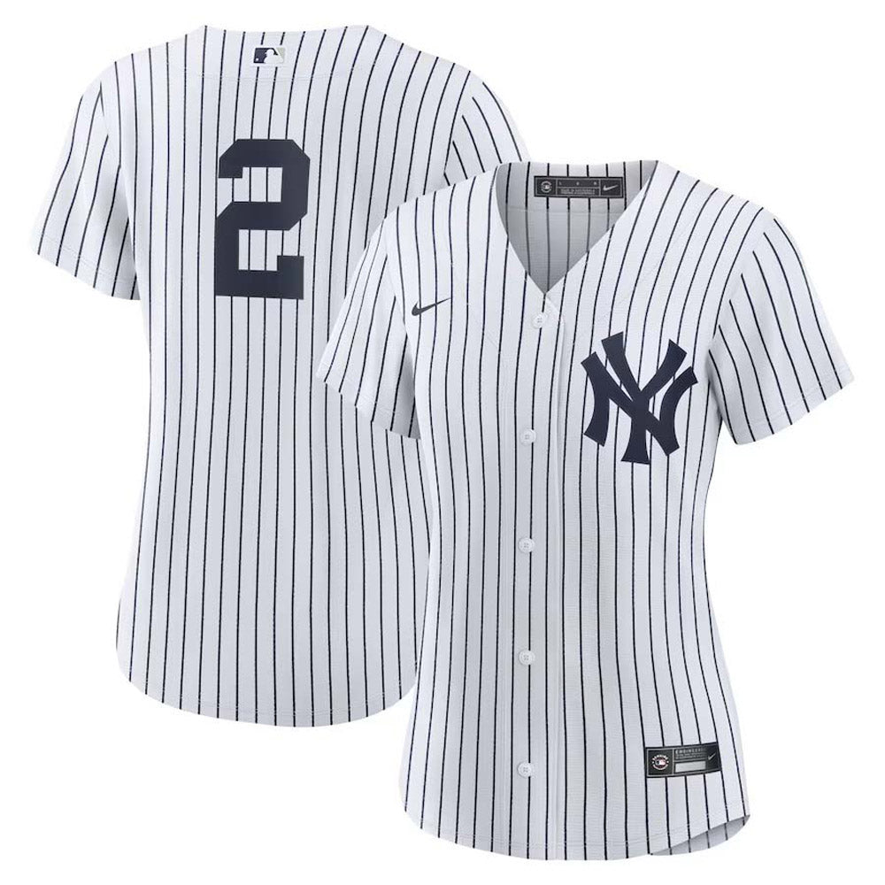 Women's New York Yankees Derek Jeter Replica Home Jersey - White - PersonalJerseys