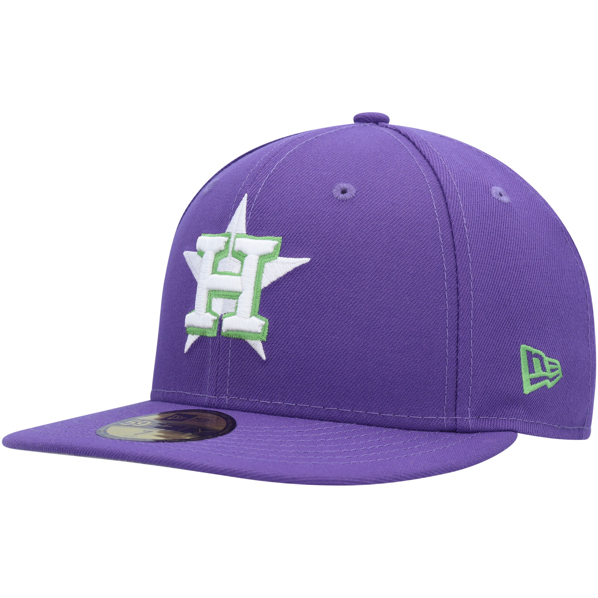 Houston Astros New Era Lime Side Patch 59FIFTY Fitted Hat - Purple - PersonalJerseys