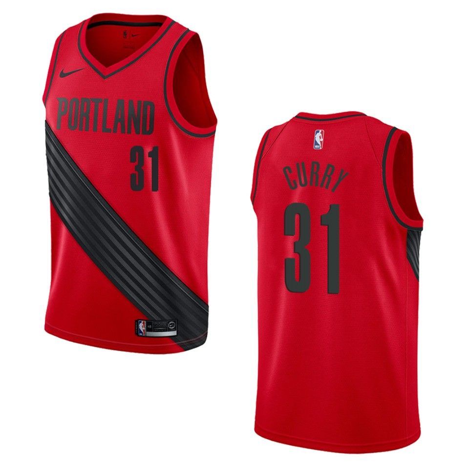 Men's Portland Trail Blazers #31 Seth Curry Statement Swingman Jersey - Red - Friend Lounge Store - Shop for All Things Jerseys Sports - PersonalJerseys