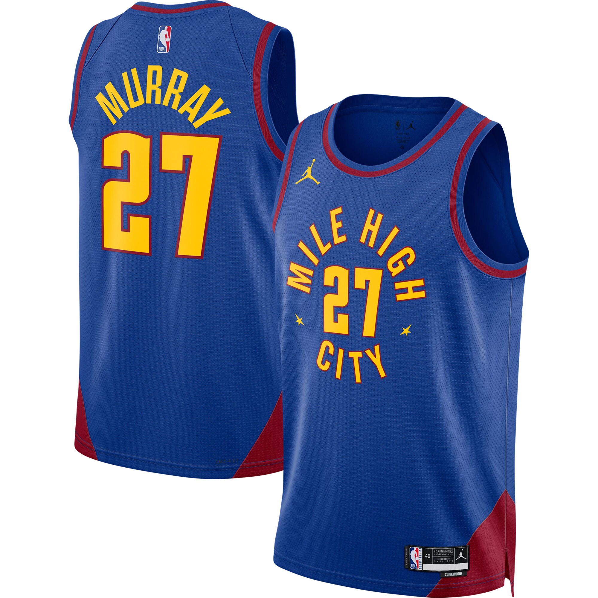 Jamal Murray Denver Nuggets Jordans Brand Unisex Swingman Jersey - Statement Edition - Blue - PersonalJerseys