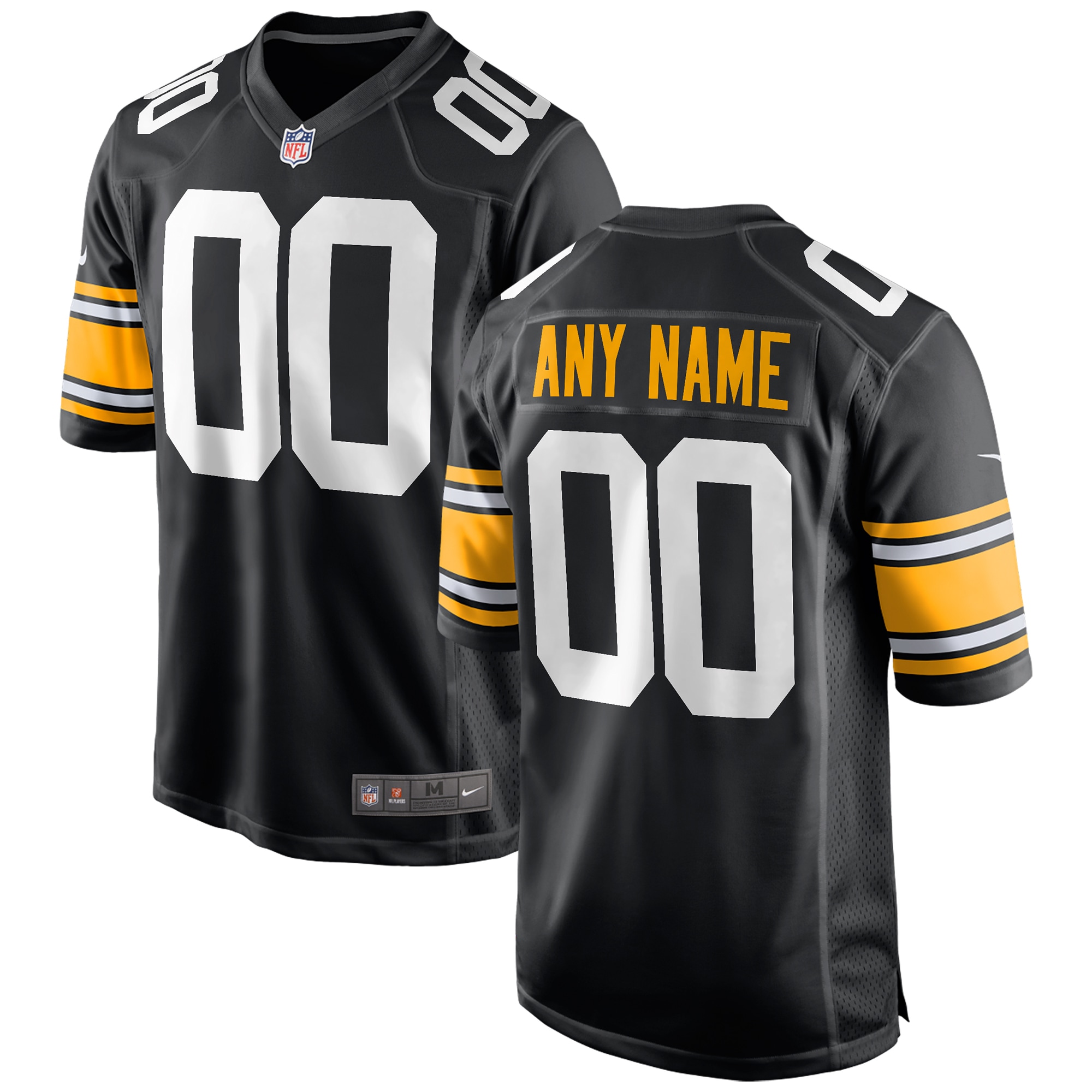 Pittsburgh Steelers Nike Youth Alternate Custom Game Jersey - Black - PersonalJerseys