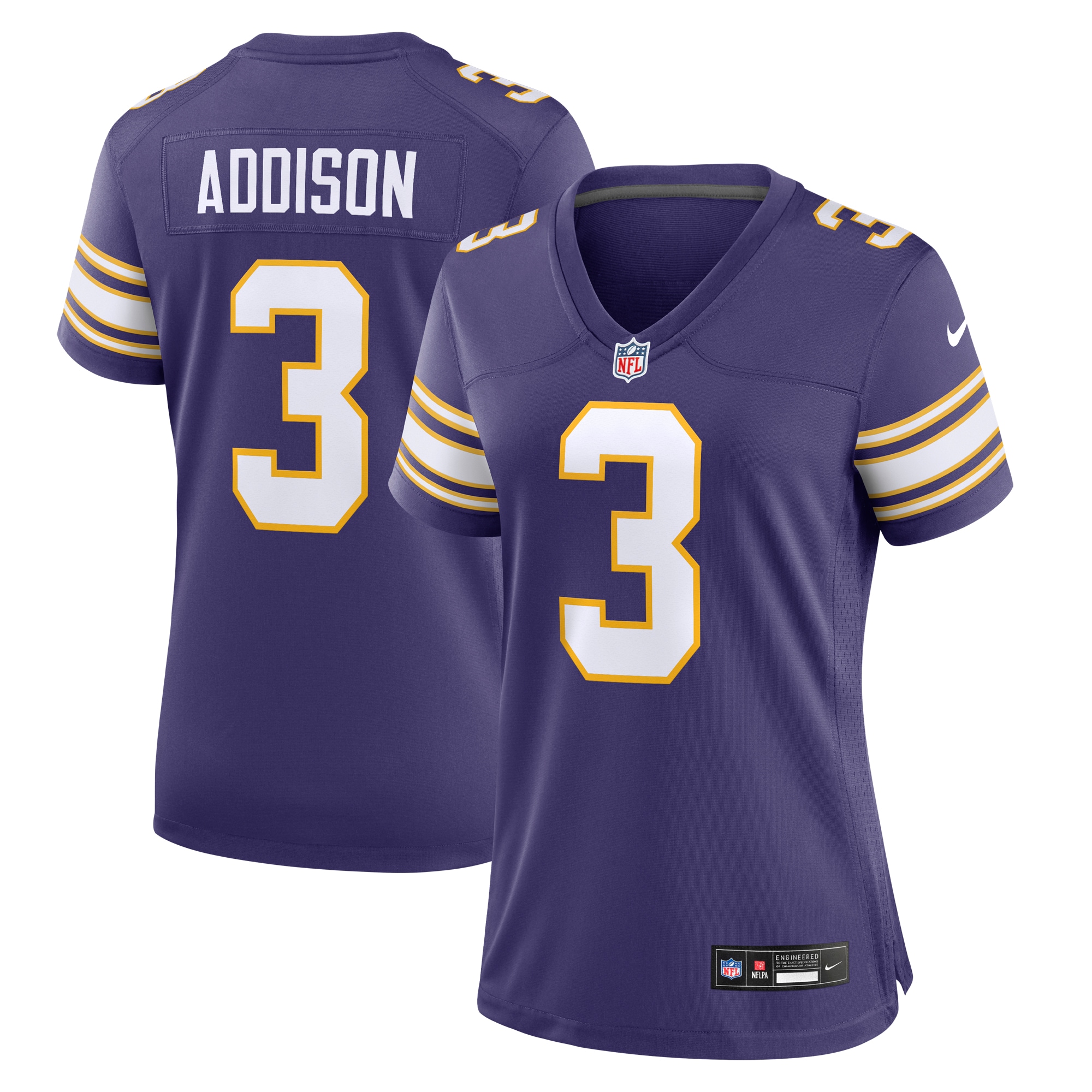 Jordans Addison Minnesota Vikings Nike Women's Classic Player Game Jersey - Purple - PersonalJerseys