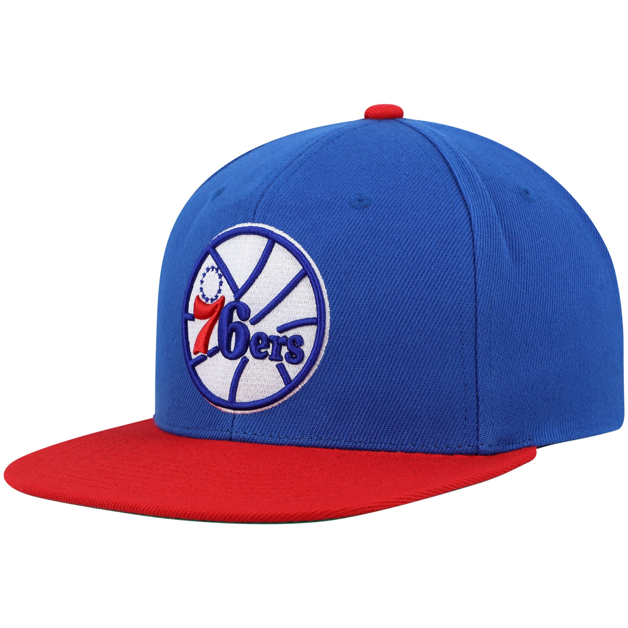 Philadelphia 76ers Mitchell & Ness Hardwood Classics Core Side Snapback Hat - Royal/Red - PersonalJerseys