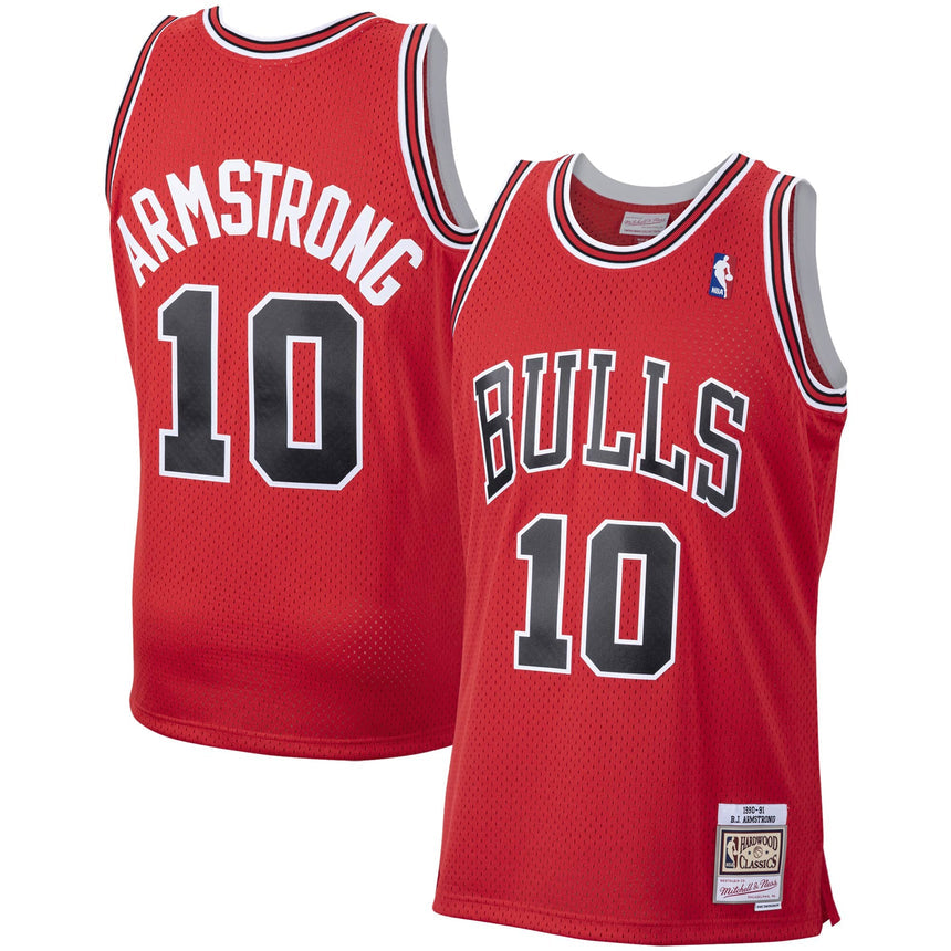 Mens Chicago Bulls B.J. Armstrong Mitchell & Ness Red 1990-91 Hardwood Classics Swingman Jersey - Sports Wear Jersey - PersonalJerseys
