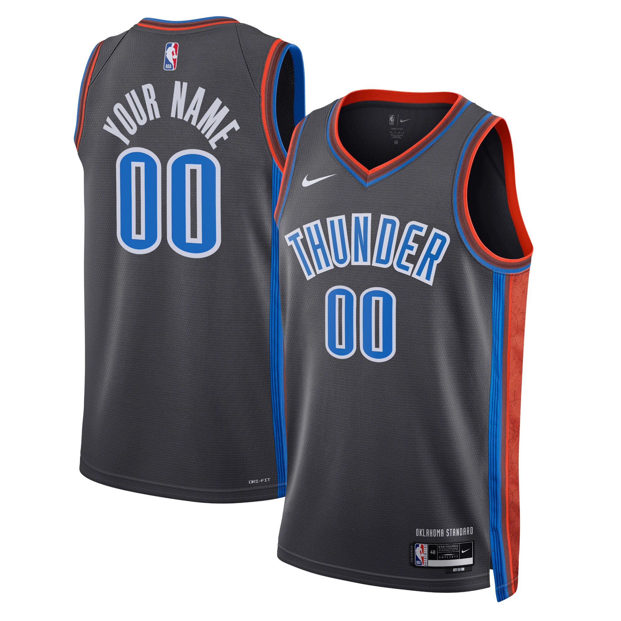 Oklahoma City Thunder Nike Unisex 2022/23 Swingman Custom Jersey - City Edition - Black - PersonalJerseys