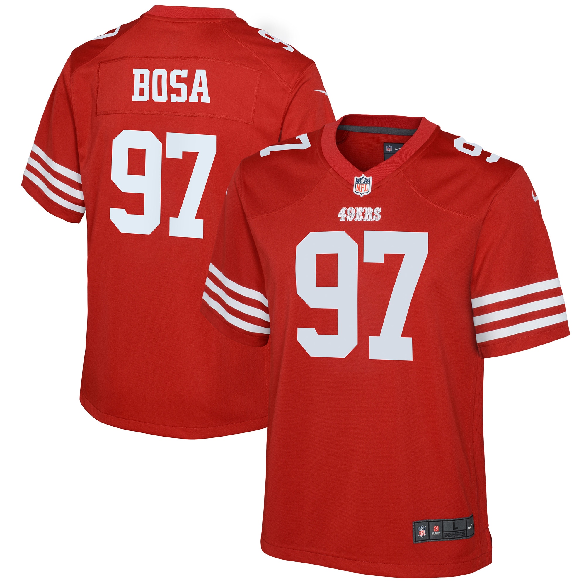 Nick Bosa San Francisco 49ers Nike Youth Game Jersey - Scarlet - PersonalJerseys