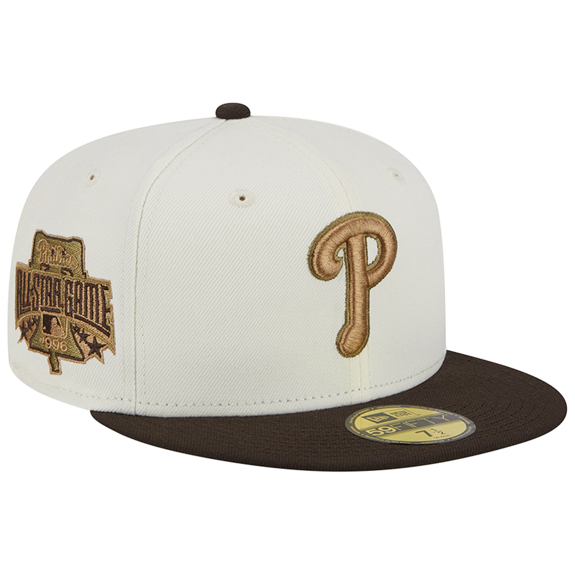 Philadelphia Phillies New Era 1996 MLB All-Star Game 59FIFTY Fitted Hat - White/Brown - PersonalJerseys
